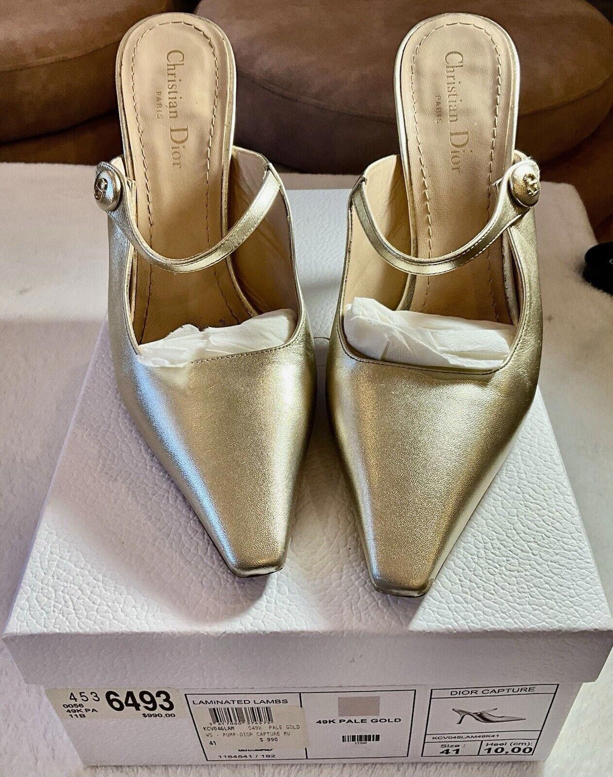 Dior Christian Dior Gold Slip On Pointed Heels Size 41 Size US 10 / IT 40 - 6 Thumbnail