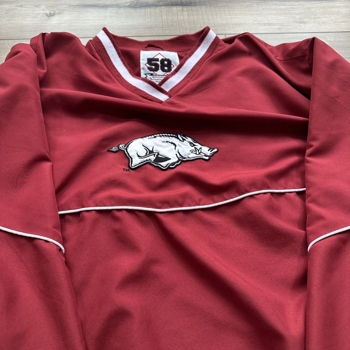Other Vintage 90s Arkansas Razorbacks Red Windbreaker Pullover Size US XXL / EU 58 / 5 - 6 Thumbnail