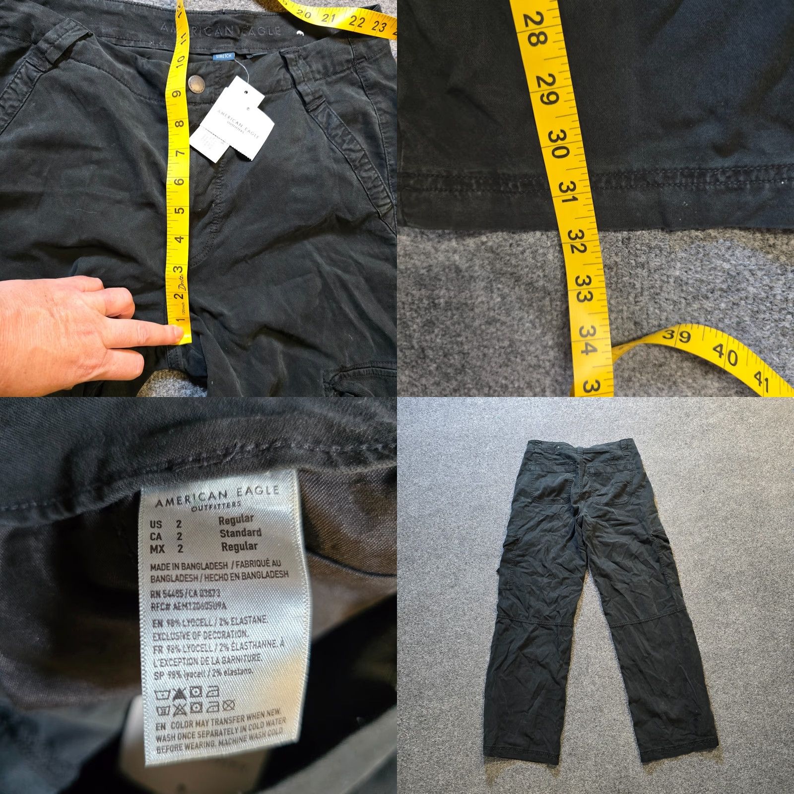 American Eagle Outfitters American Eagle Outfitters Pants Women Size 2 Black Tencel Wide-Leg Cargo Y2K Casual Minimal Size 26" / US 2 / IT 38 - 8 Thumbnail