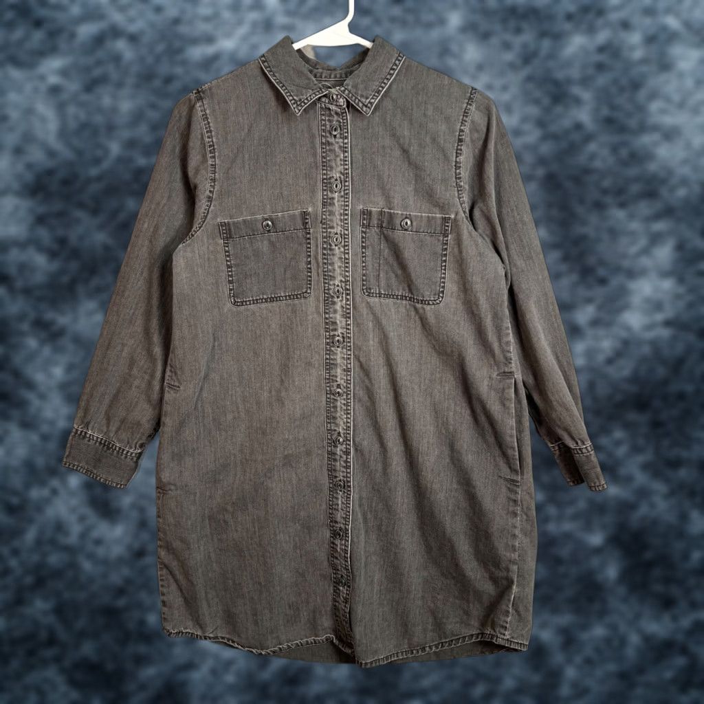Madewell Madewell Shirt Dress Denim Long Sleeve Cotton Pockets Button Front Gray Small Womens Size S / US 4 / IT 40 - 1 Thumbnail