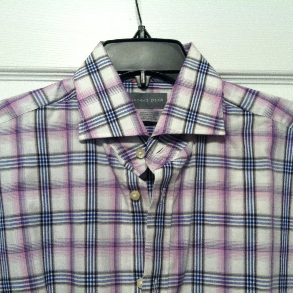 Thomas Dean THOMAS DEAN MENS NEW 100%COTTON CASUAL SHIRT SIZE: M Size US M / EU 48-50 / 2 - 2 Thumbnail