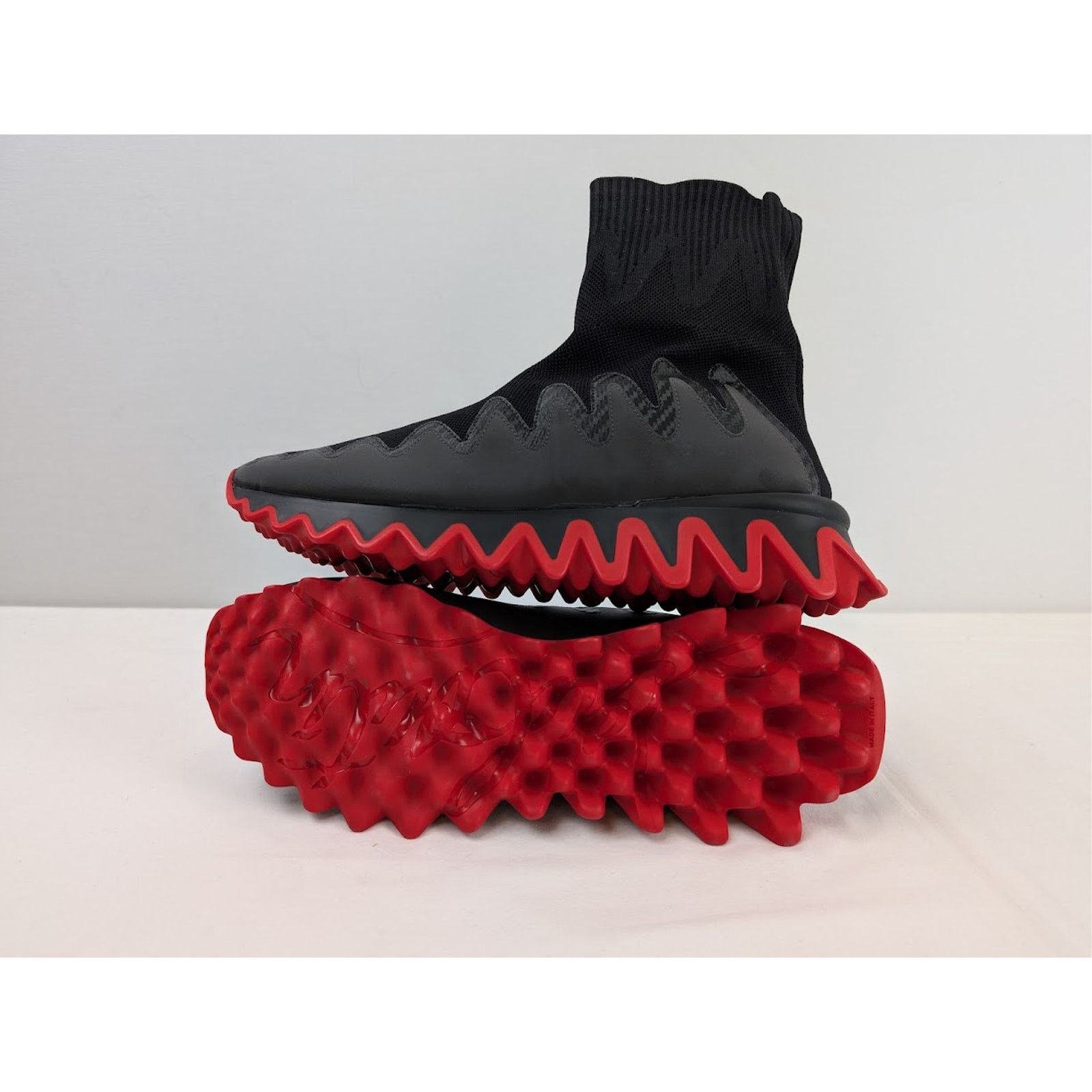 Christian Louboutin o1rshd1 Sharky Sock Sneakers in Black Size US 10.5 / EU 43-44 - 12 Thumbnail