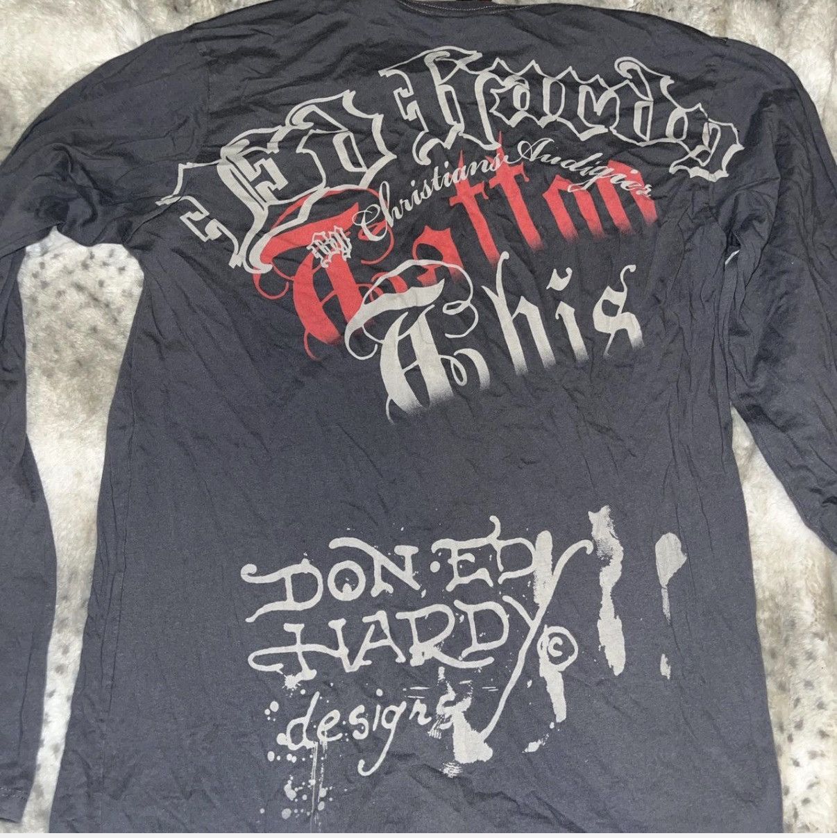 Ed Hardy (RARE) Vintage Ed Hardy Longsleeve By Christian Audiger Size US L / EU 52-54 / 3 - 2 Thumbnail