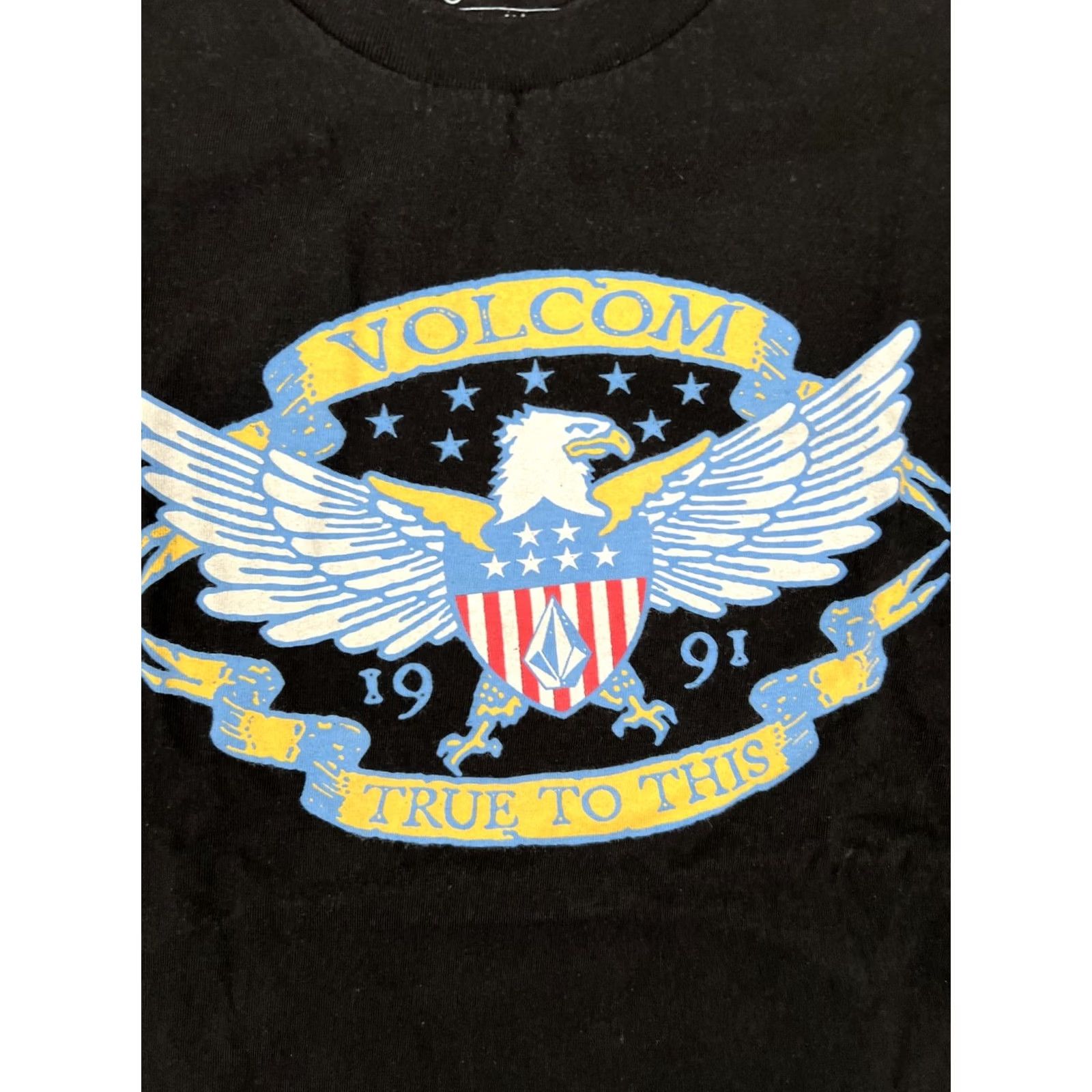 Volcom VINTAGE Volcom T-Shirt Size Medium "True To This" Y2K Skater Eagle Flag Black Mens Shirt Short Sleeve Crew Neck Men 90s Grunge Classic Size US M / EU 48-50 / 2 - 2 Thumbnail