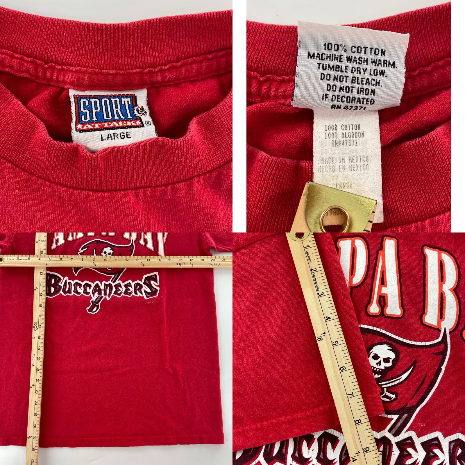 Vintage Vintage Tampa Bay Buccaneers T-Shirt Adult Large Red NFL 90s Warrick Dunn Logo Men Size US L / EU 52-54 / 3 - 8 Thumbnail