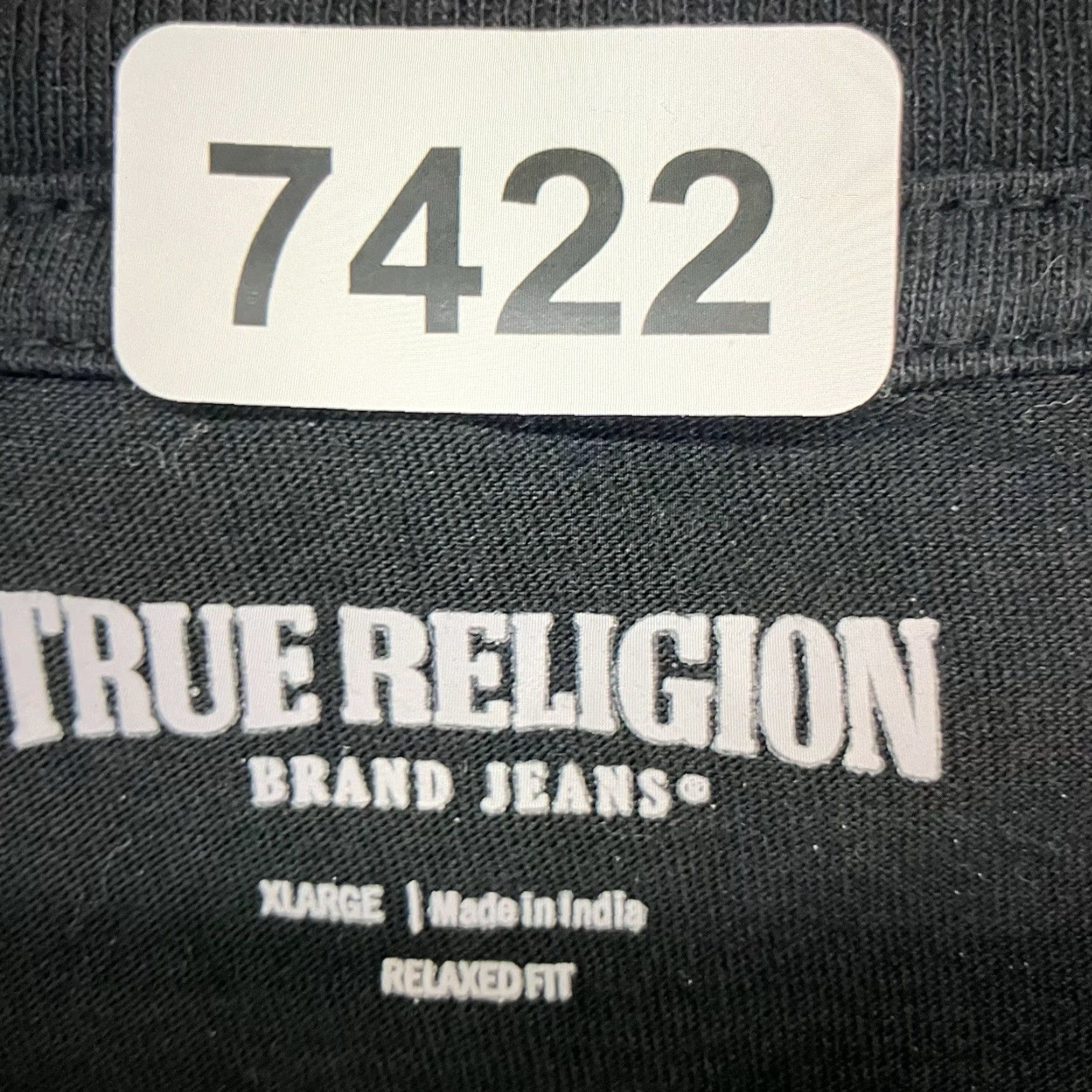 True Religion VINTAGE True Religion Men's T-Shirt XL Black Gold Foil Graphic Crew Neck Relaxed Fit Cotton All Seasons Size US XL / EU 56 / 4 - 3 Thumbnail