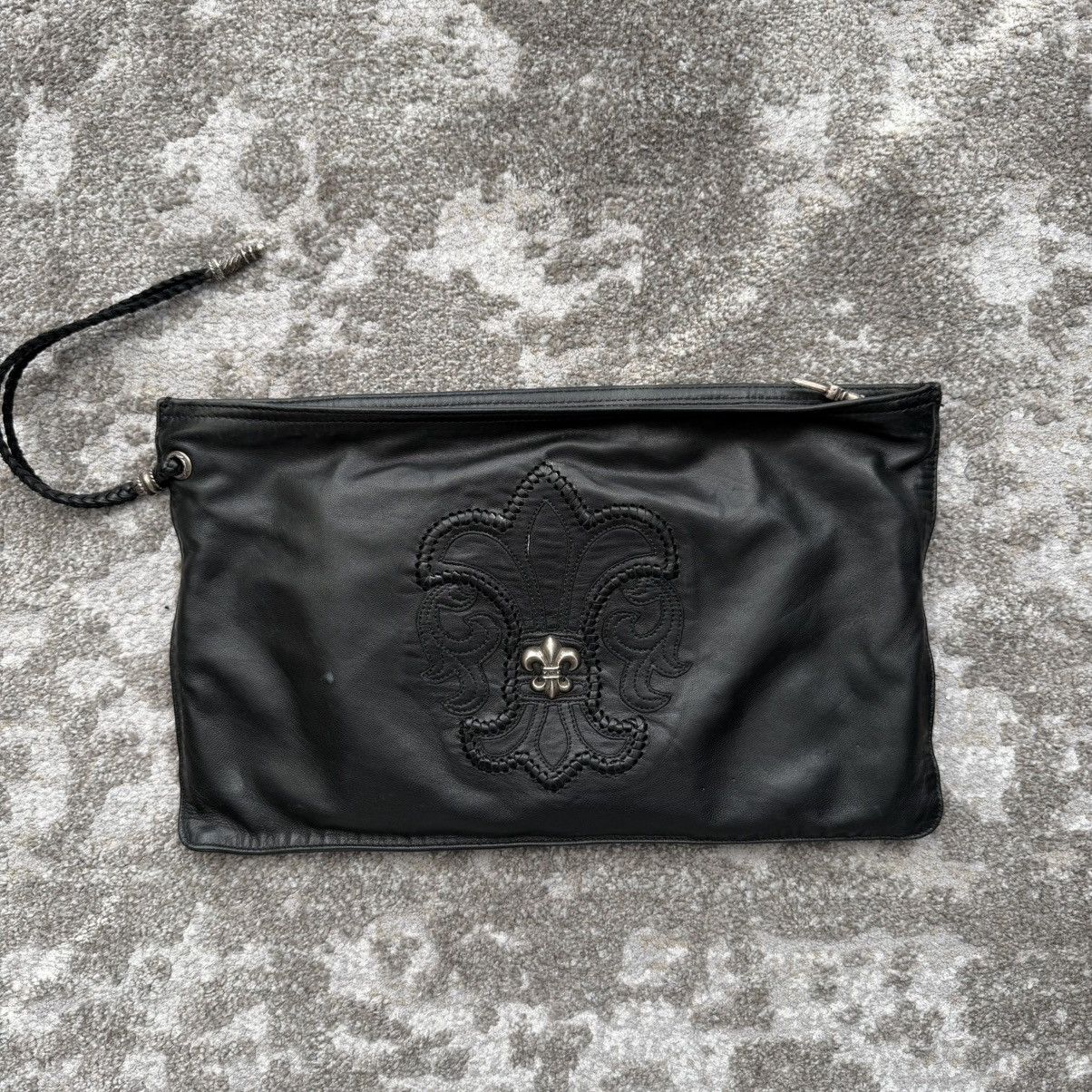 Chrome Hearts Chrome Hearts Black Fleur Leather Pouch Size ONE SIZE - 1 Thumbnail
