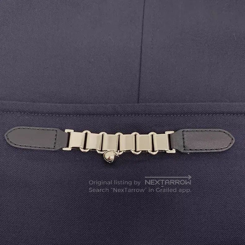 Hermes Hermes Dark Blue Bell Chain Cotton Casual Skirt Size 42" / US 20 - 5 Thumbnail