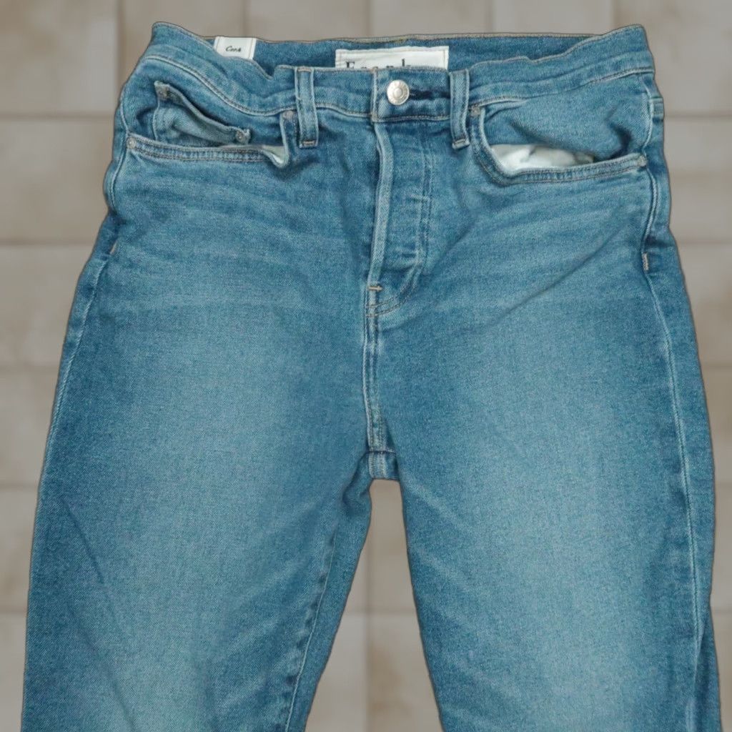 Frank & Eileen Frank Eileen Jeans Womens 29 Blue Cork Frayed Raw Hem Straight 29x26 Denim 5-Pocket Regular Stretch Modern Medium Blue Men’s/Women’s (adjusted) Size 29" - 1 Thumbnail