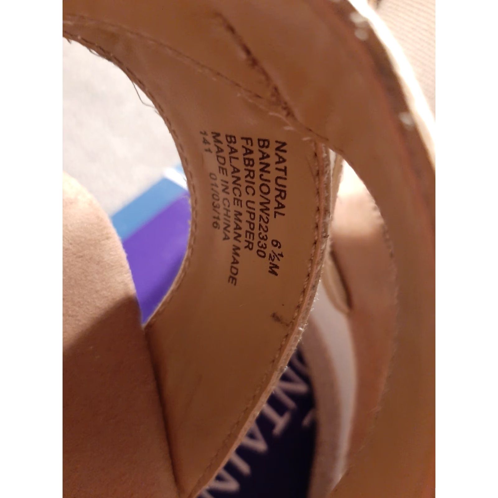 Vintage White Mountain Sandals Platform Wedge Slip-On 6.5 M Womens Fabric 3" High White Women Shoes Size US 7 / IT 37 - 5 Thumbnail