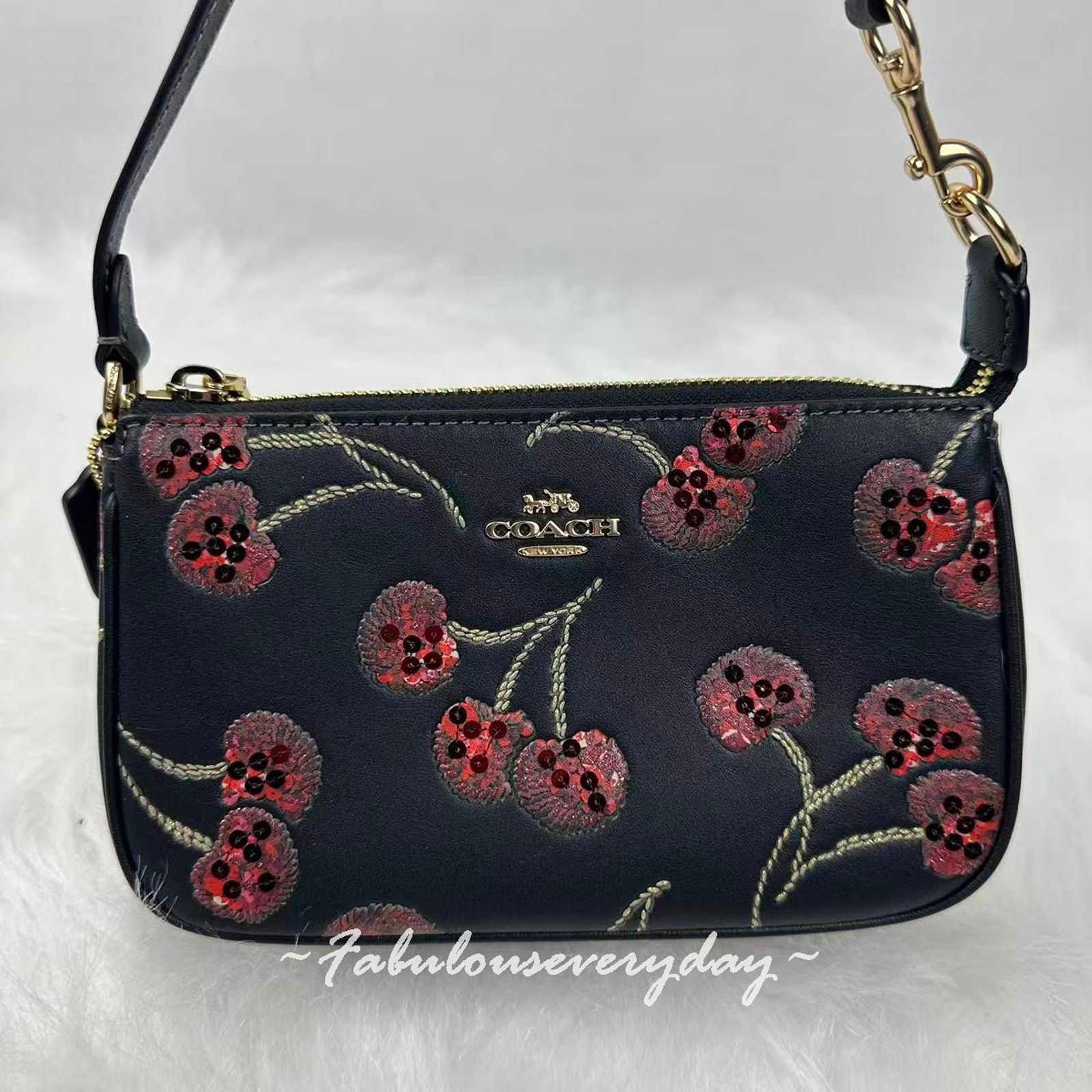 Coach Coach Nolita 19 With Cherry Print In Leather/Gold/Black Size ONE SIZE - 9 Thumbnail