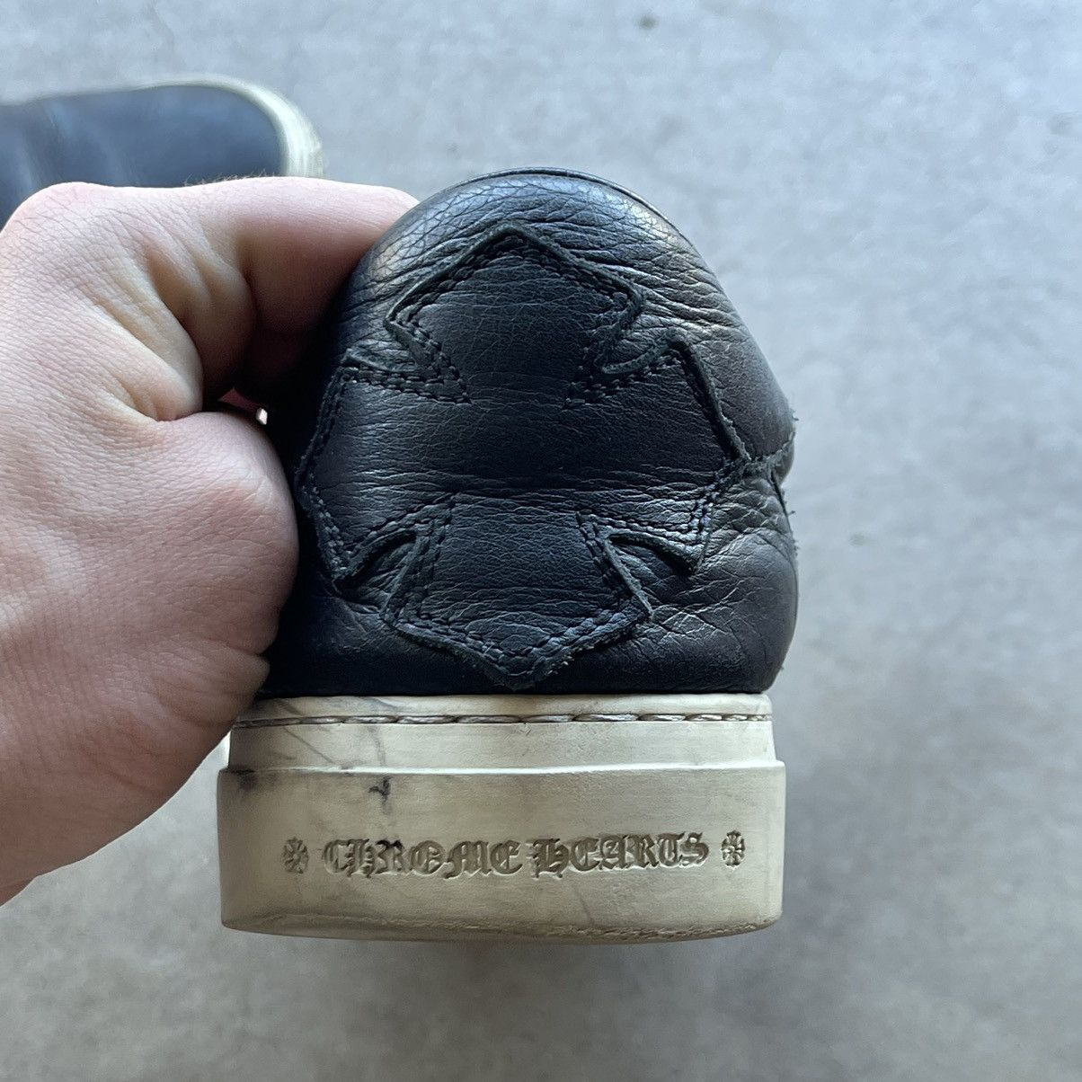 Chrome Hearts Dagger Zip Leather Slip Ons