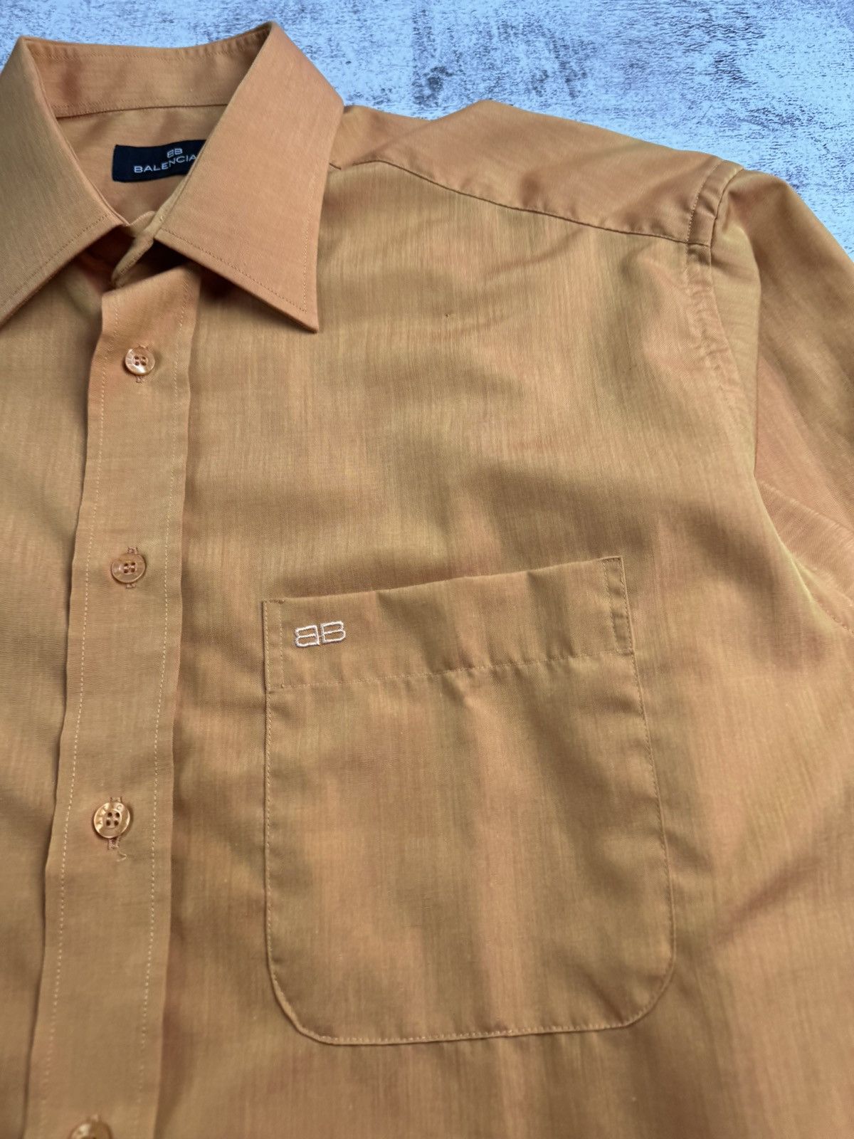 Balenciaga Balenciaga BB 00s Orange 4/42 Cotton Button Longsleeve Luxury Classic Shirt Size US XL / EU 56 / 4 - 7 Thumbnail