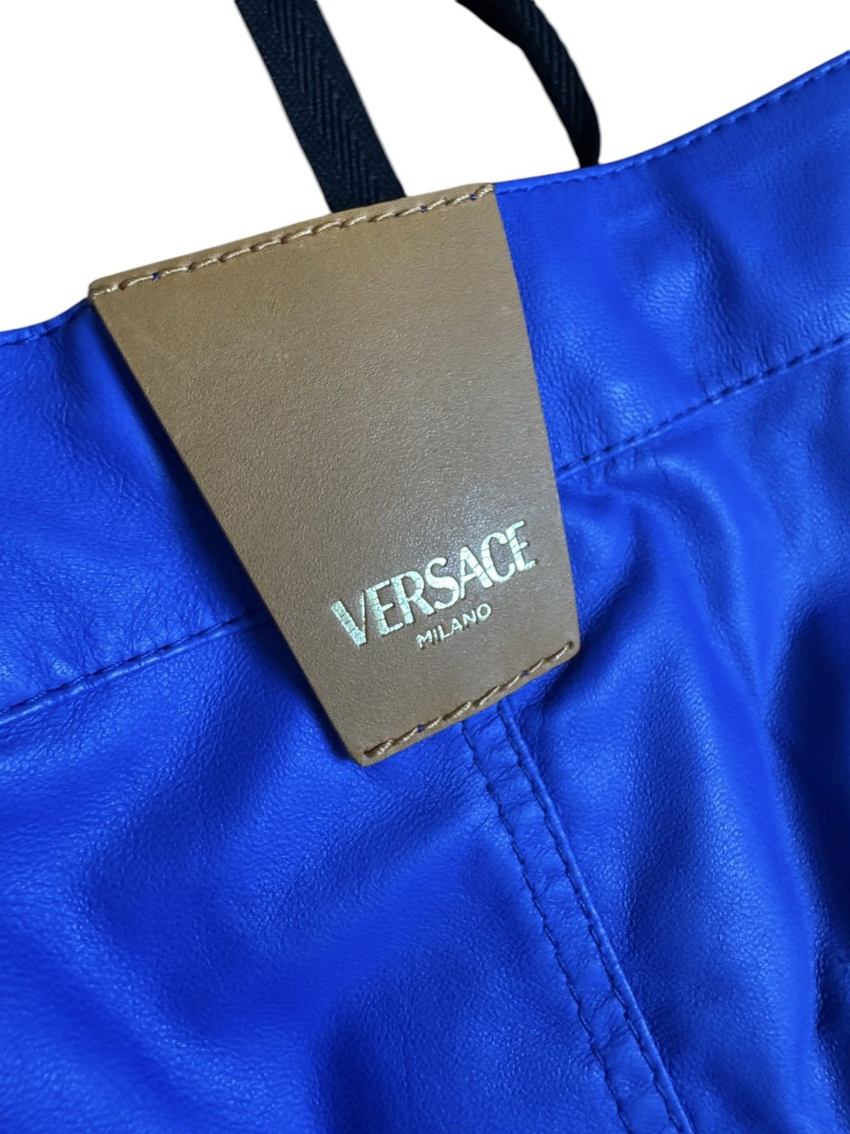 Versace Versace Leather Cargo Pants - Electric Blue Size US 33 - 13 Thumbnail