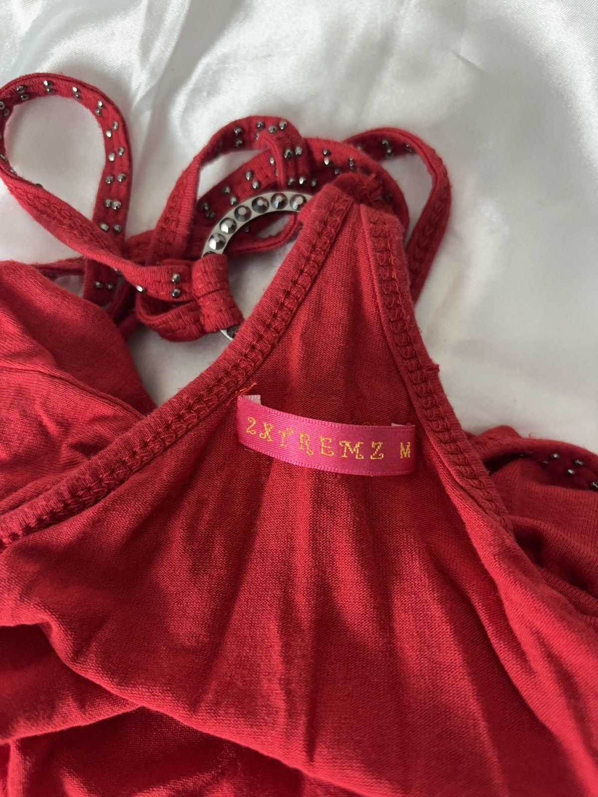 Japanese Brand × Vintage Glamour sexy red vintage tank top Size M / US 6-8 / IT 42-44 - 7 Thumbnail
