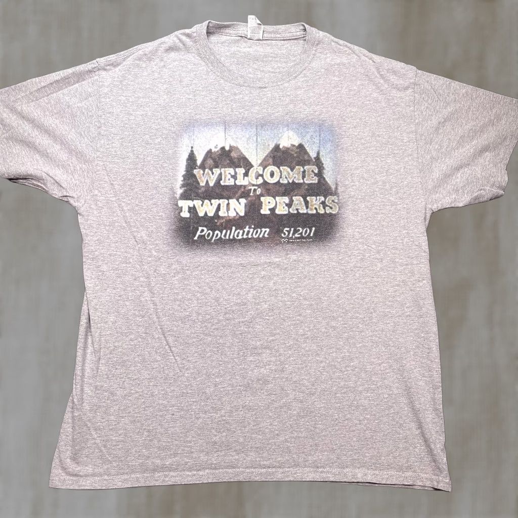 Fruit Of The Loom Twin Peaks Shirt Mens Large Gray Welcome To Twin Peaks Tee Fruit Of The Loom Size US L / EU 52-54 / 3 - 1 Thumbnail