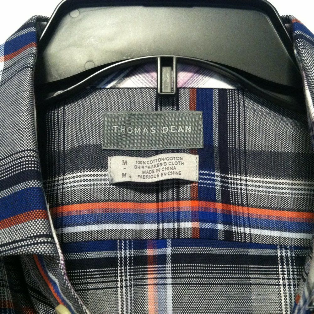 Thomas Dean THOMAS DEAN MENS NEW GRAY 100%COTTON CASUAL SHIRT SIZE: M Size US M / EU 48-50 / 2 - 7 Thumbnail