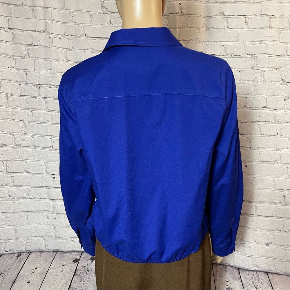Chicos Chico's No-Iron Cotton Tie-Front Blue Shirt Size 0 US S Size S / US 4 / IT 40 - 5 Thumbnail
