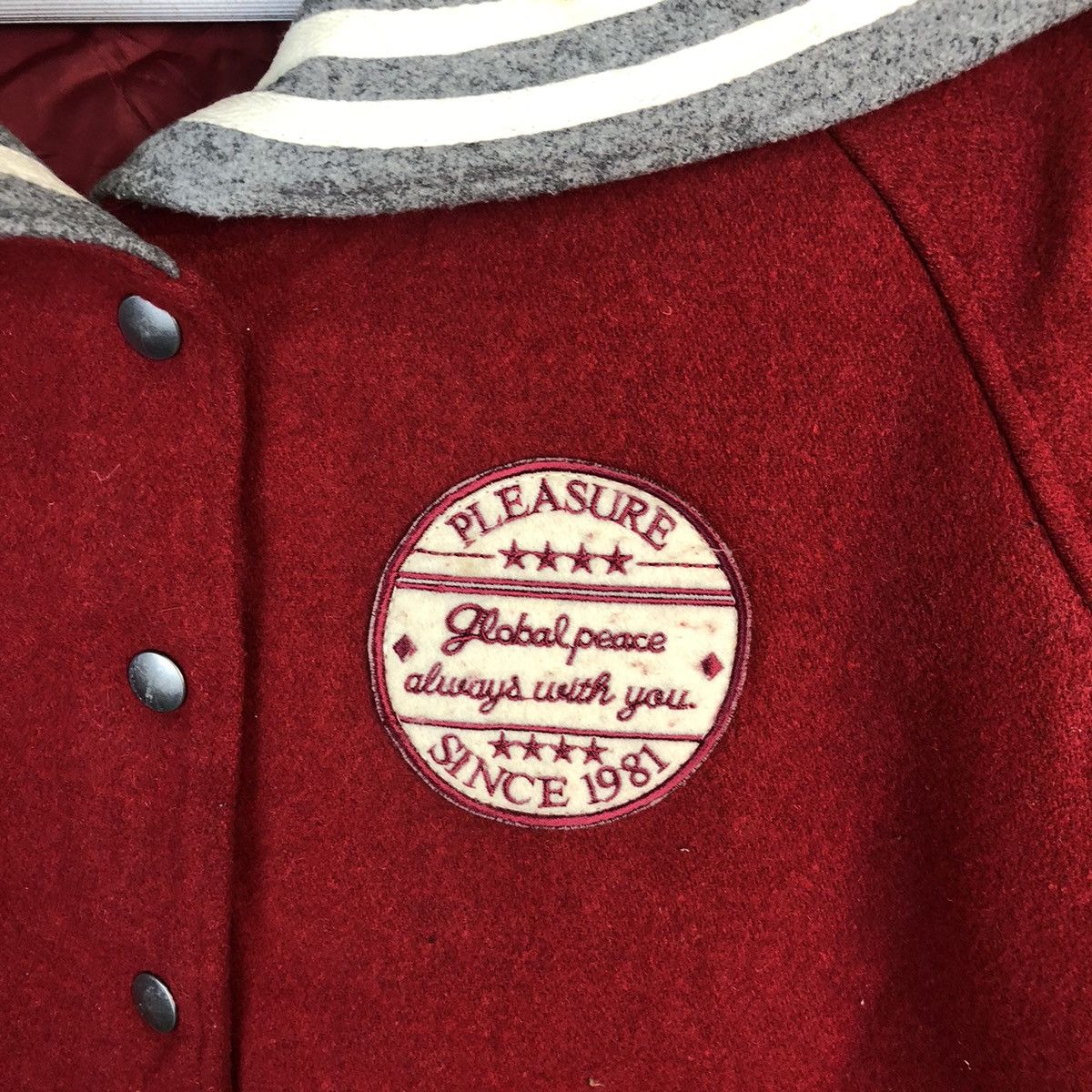 Japanese Brand Cate D Lard Red Bombers varsity Jacket #A1760 Size S / US 4 / IT 40 - 9 Thumbnail