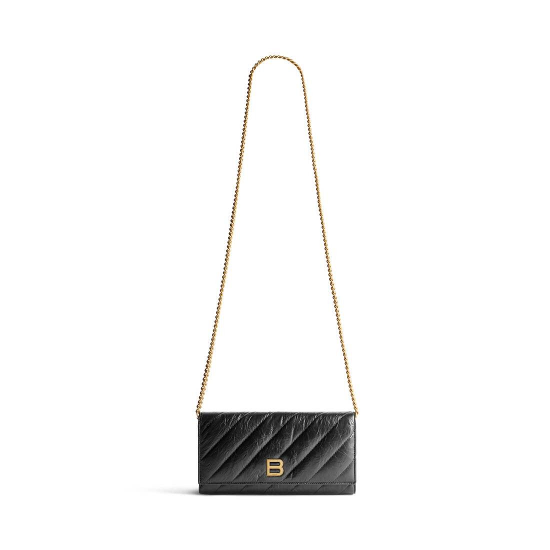 Balenciaga o1bcso1str0226 Size: OS / Crush Wallet On Chain in Black Size ONE SIZE - 2 Thumbnail