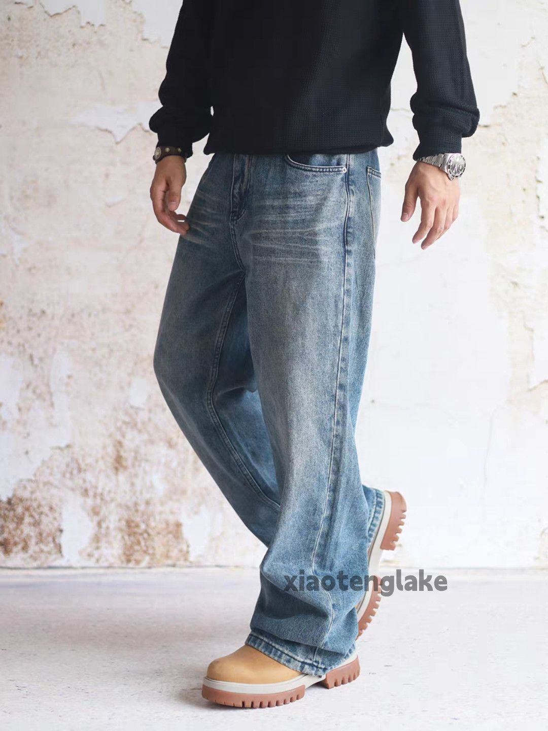 Jean Unisex washed faded cleanfit yuppie y2k baggy jeans Size US 38 / EU 54 - 3 Thumbnail