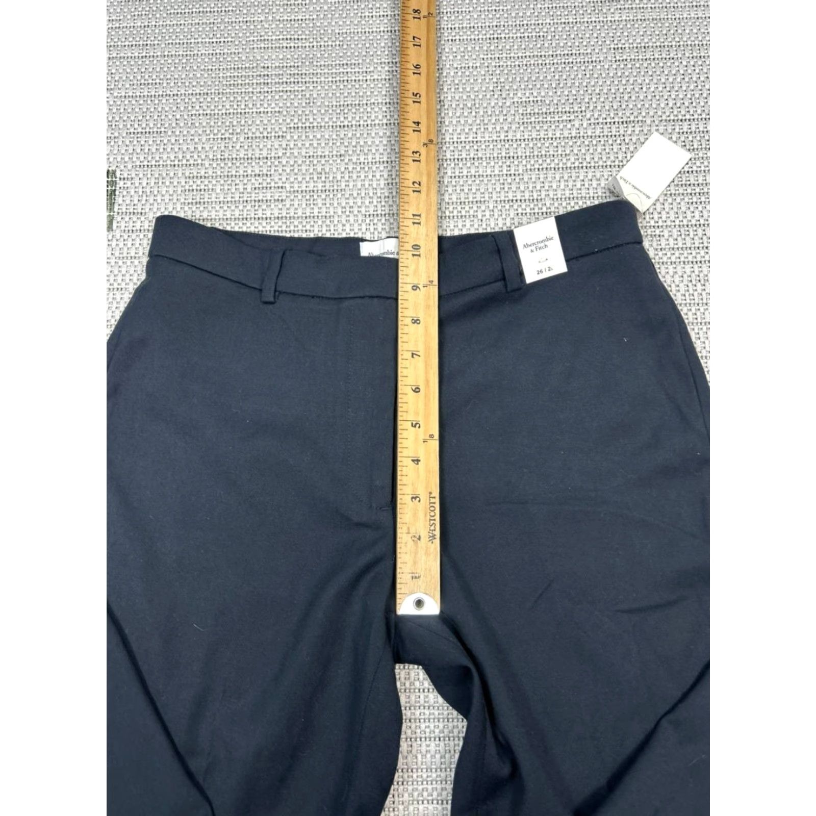 Abercrombie & Fitch Abercrombie & Fitch Pants Womens 26 Black Stretch Mid Rise Straight Leg Modern Classic Casual Travel Size 26" / US 2 / IT 38 - 6 Thumbnail
