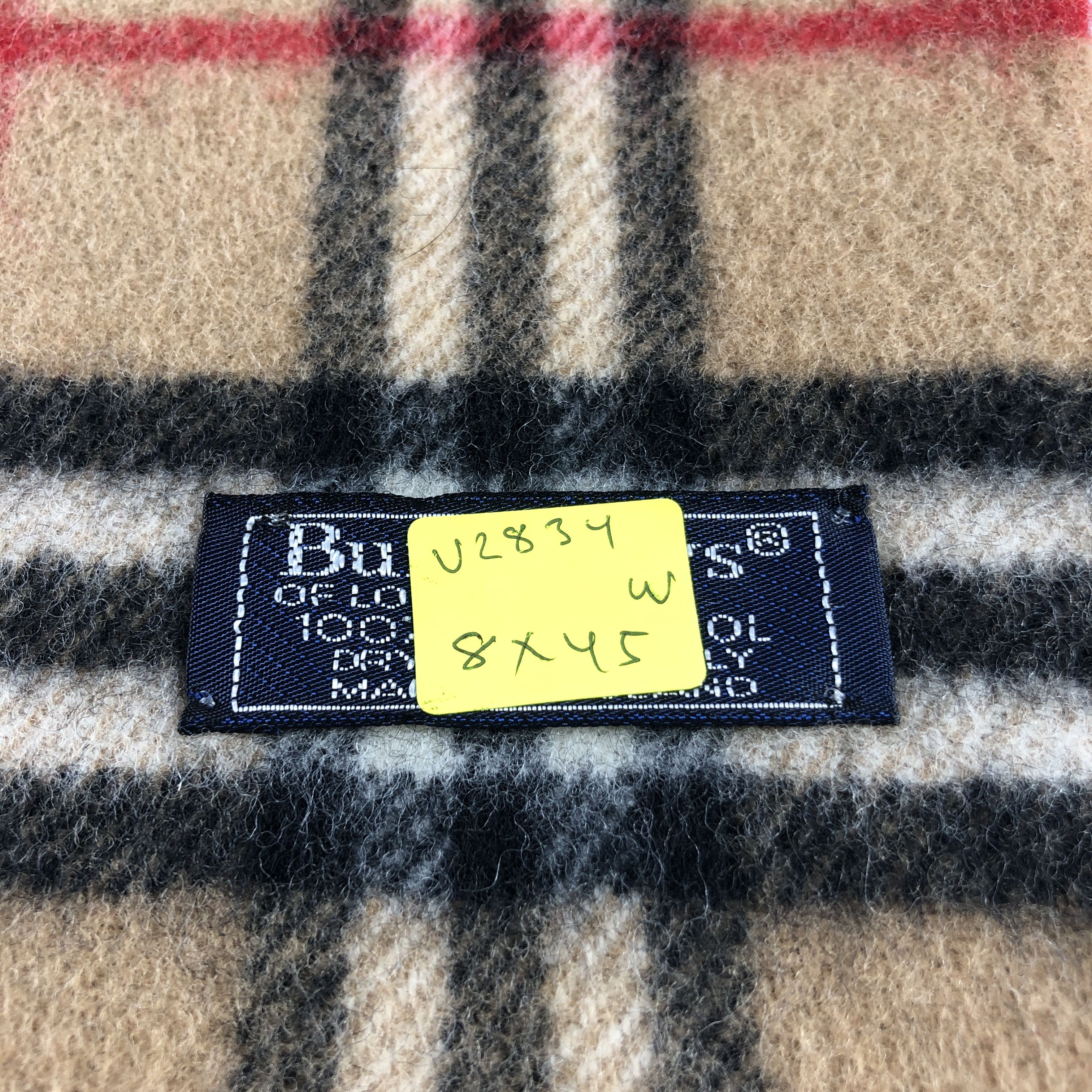 Burberry Burberrys Nova Check Tan Wool Scarf Muffler V2834 Size ONE SIZE - 6 Thumbnail