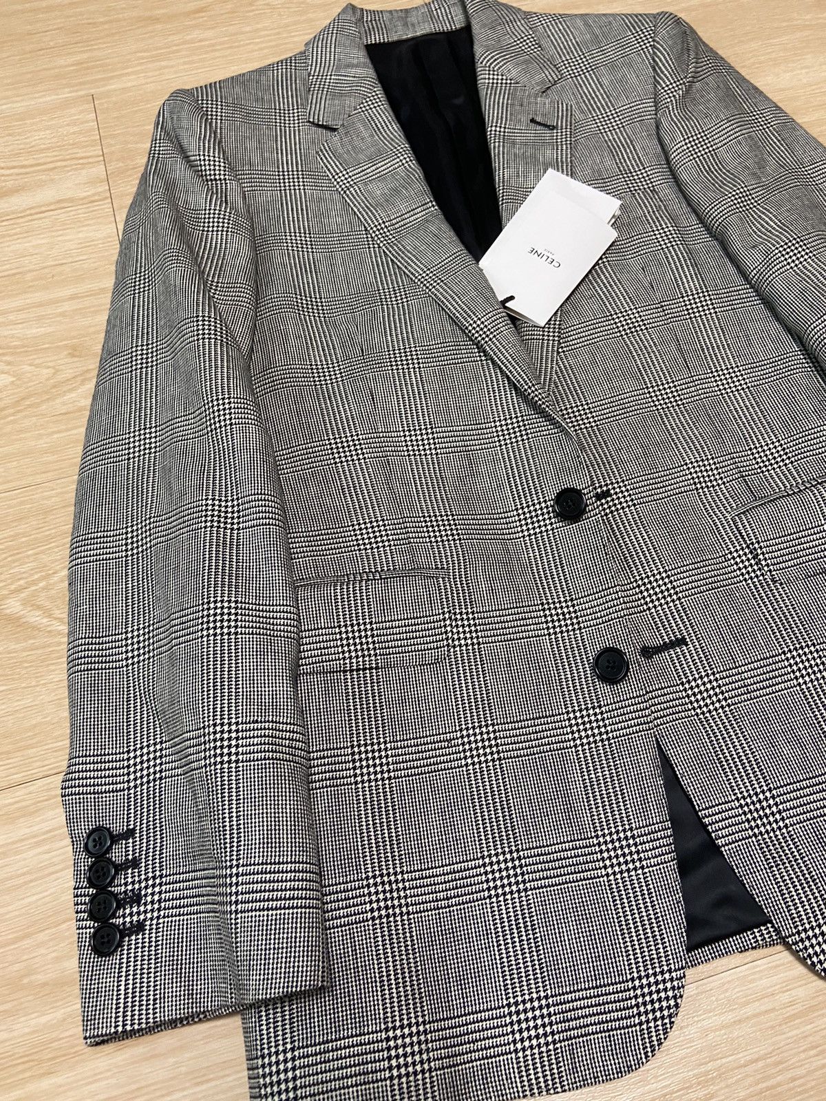 Celine × Hedi Slimane 44 Celine Prince Of Wales houndstooth blazer suit jacket Size US S / EU 44-46 / 1 - 3 Thumbnail