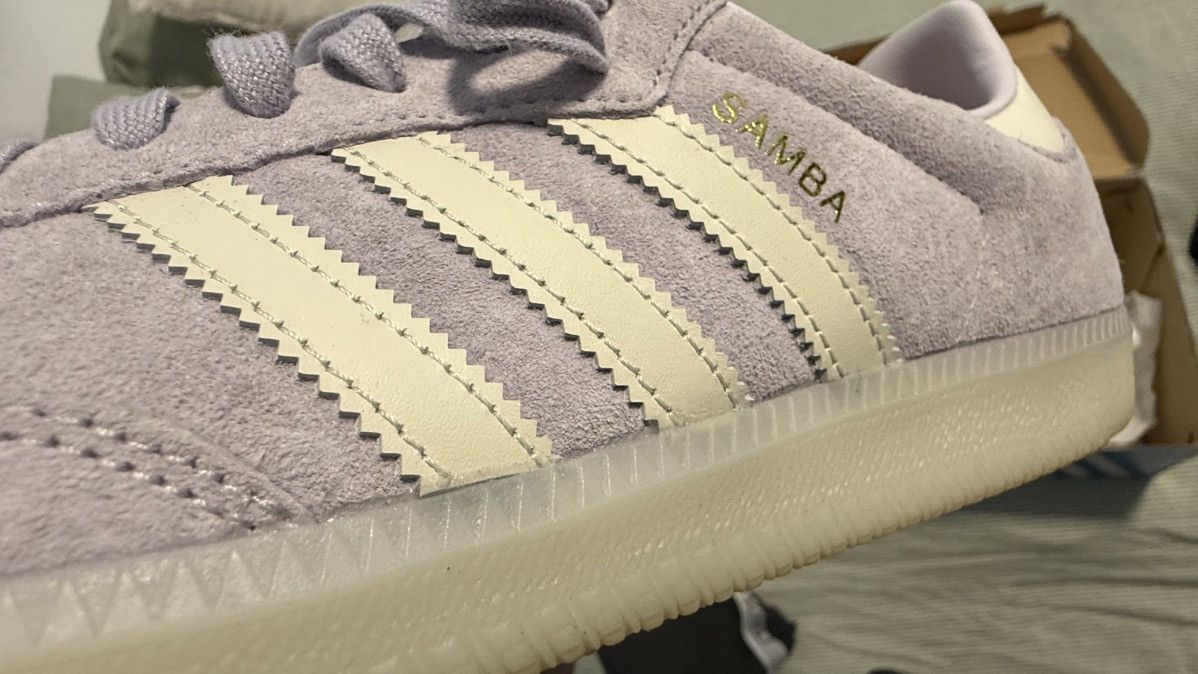Adidas Samba OG "Silver Dawn/Chalk White/Off White" sneakers Size US 11.5 / EU 44-45 - 4 Thumbnail