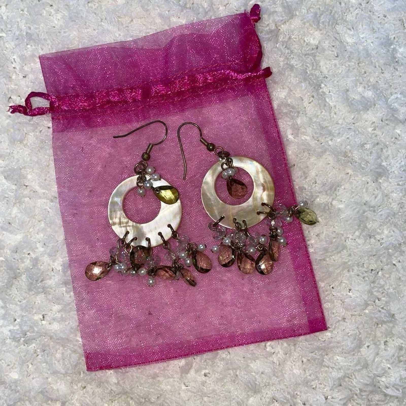 Other Abstract Circle and Beaded Drop Earrings | Sz OS Size ONE SIZE - 2 Thumbnail