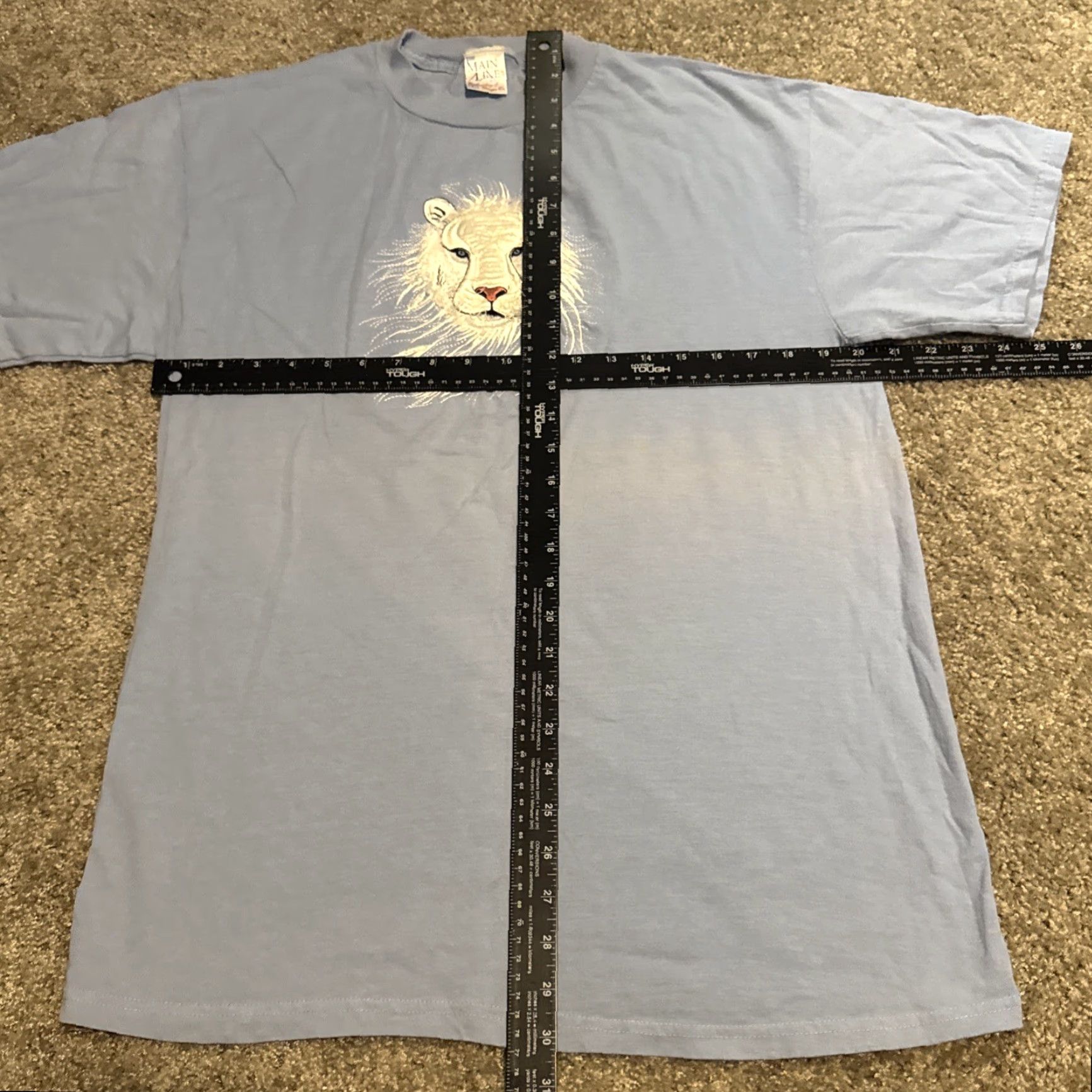 Vintage VINTAGE 90s White Tiger Embroidered Stiched 3D Art Blue T-Shirt Large Size US L / EU 52-54 / 3 - 3 Thumbnail