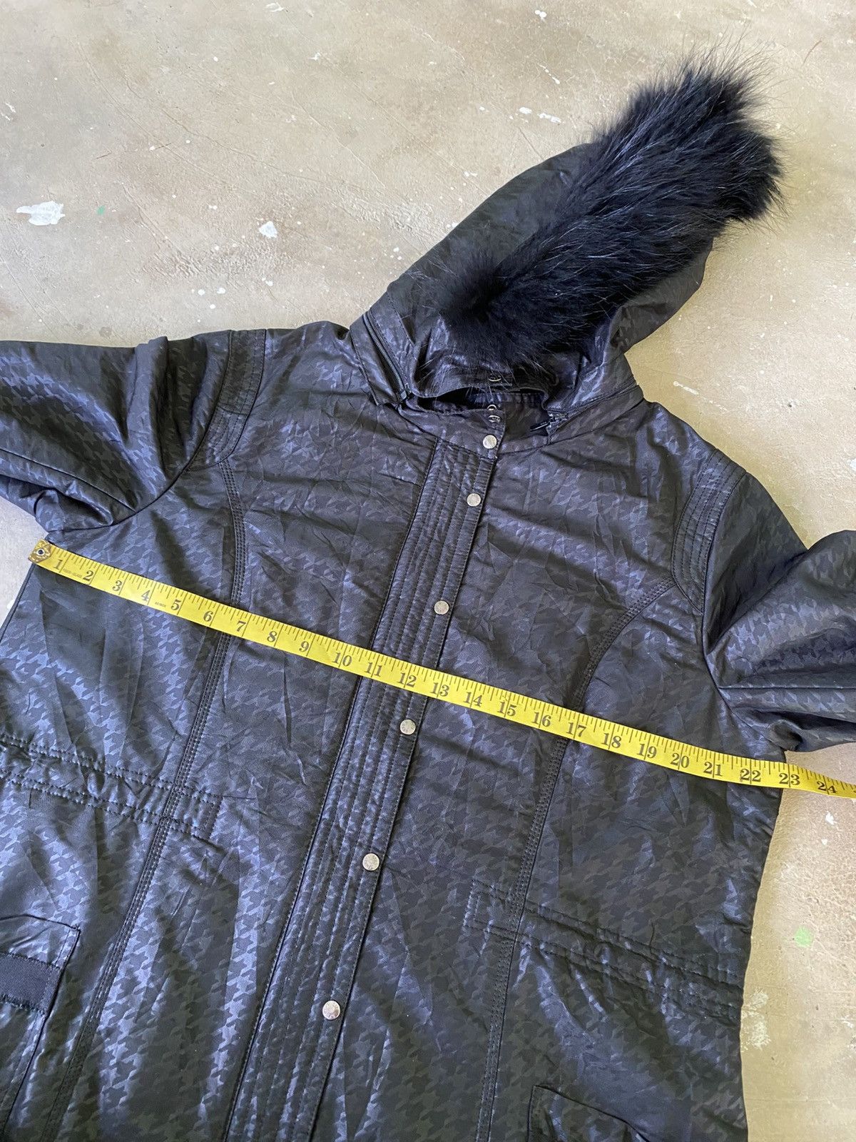 Hiroko Koshino Homme Hiroko Bis Fur Hood Houndstooth Parka Jacket Size US M / EU 48-50 / 2 - 13 Thumbnail