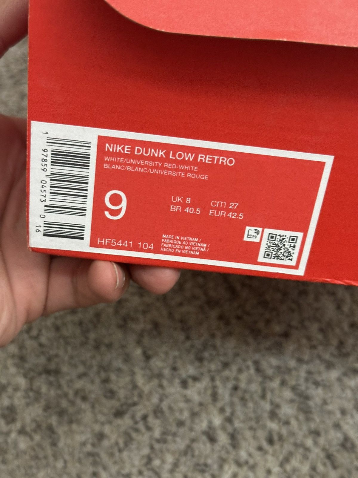 Nike Nike dunk low St johns red white champ - size 9 Size US 9 / EU 42 - 10 Thumbnail