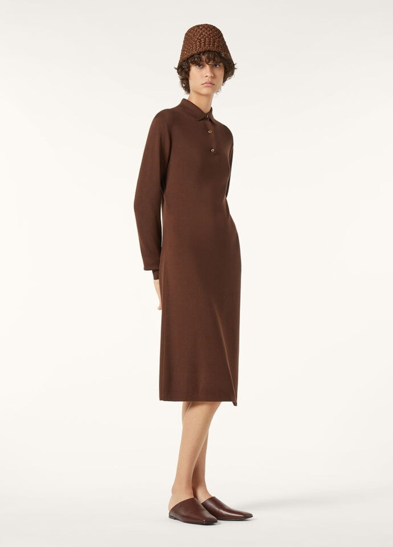 Loro Piana o1srvl11e0526 FAP6276 Lyskamm Midi Dress in Brown Size M / US 6-8 / IT 42-44 - 4 Thumbnail
