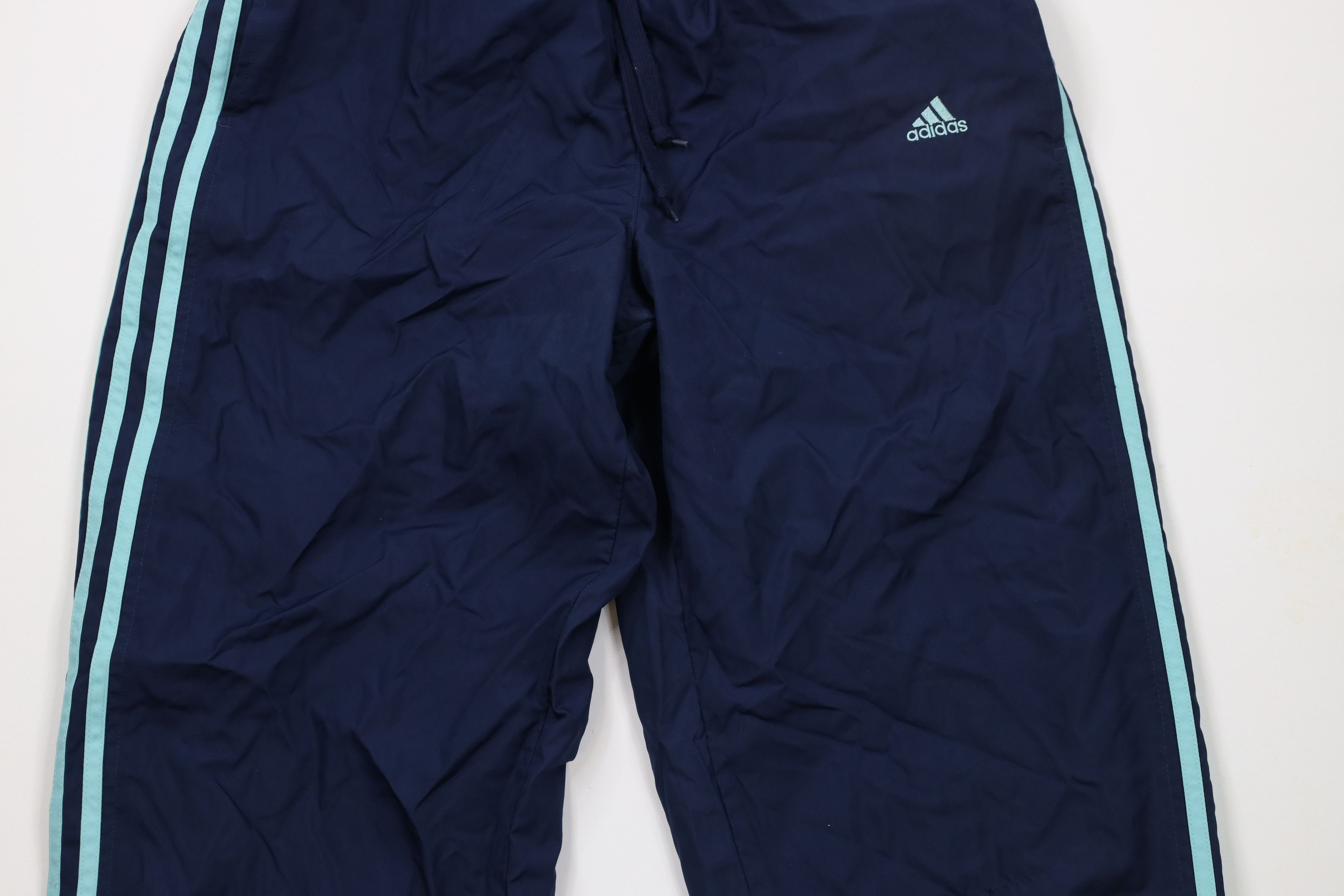 Adidas × Vintage Vintage Y2K Adidas Striped Babydoll Wide Leg Pants Blue Size 30" / US 8 / IT 44 - 3 Thumbnail