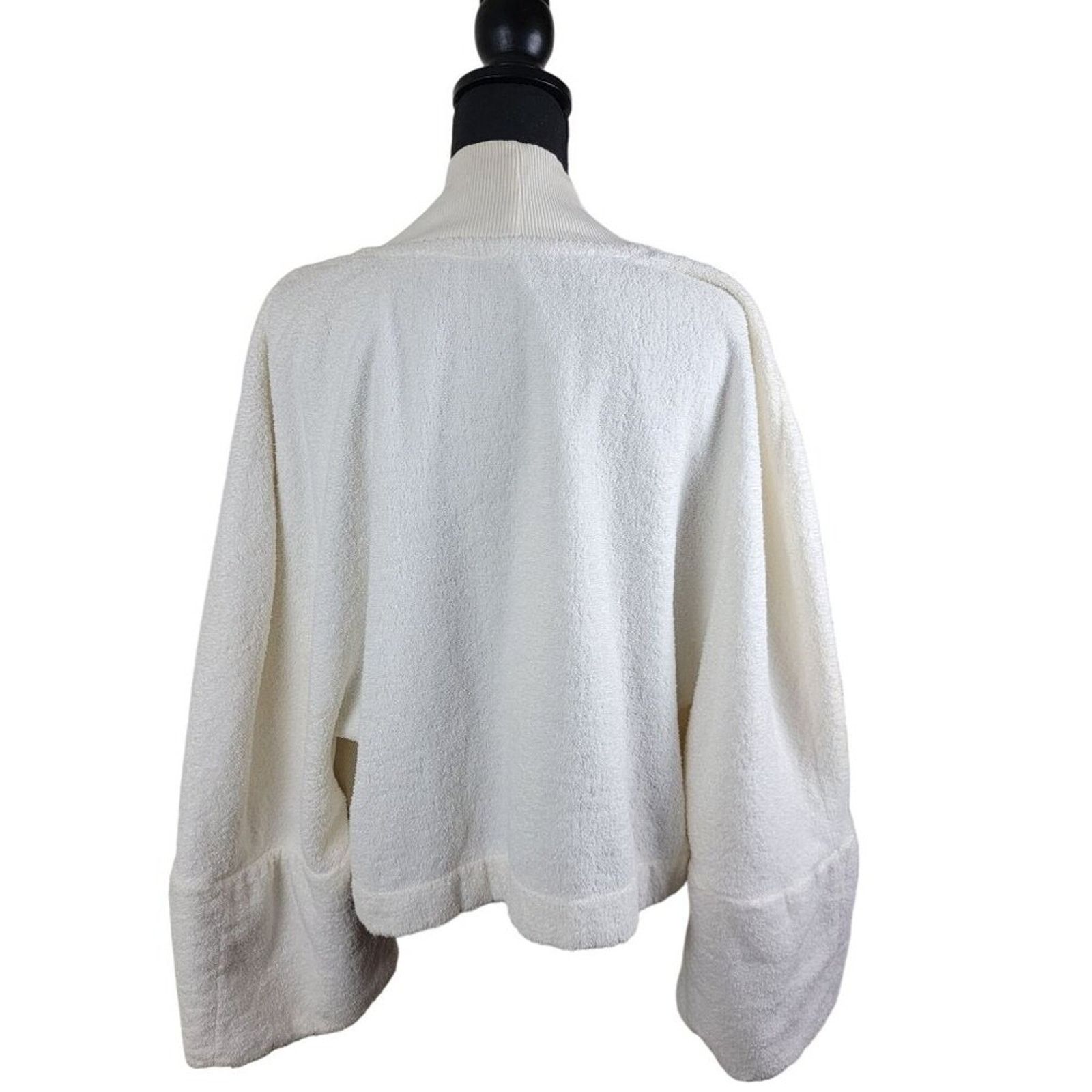 Henri Bendel Henri Bendel Womens Terry Cloth Kimono Cropped Jacket Size XL / US 12-14 / IT 48-50 - 5 Thumbnail