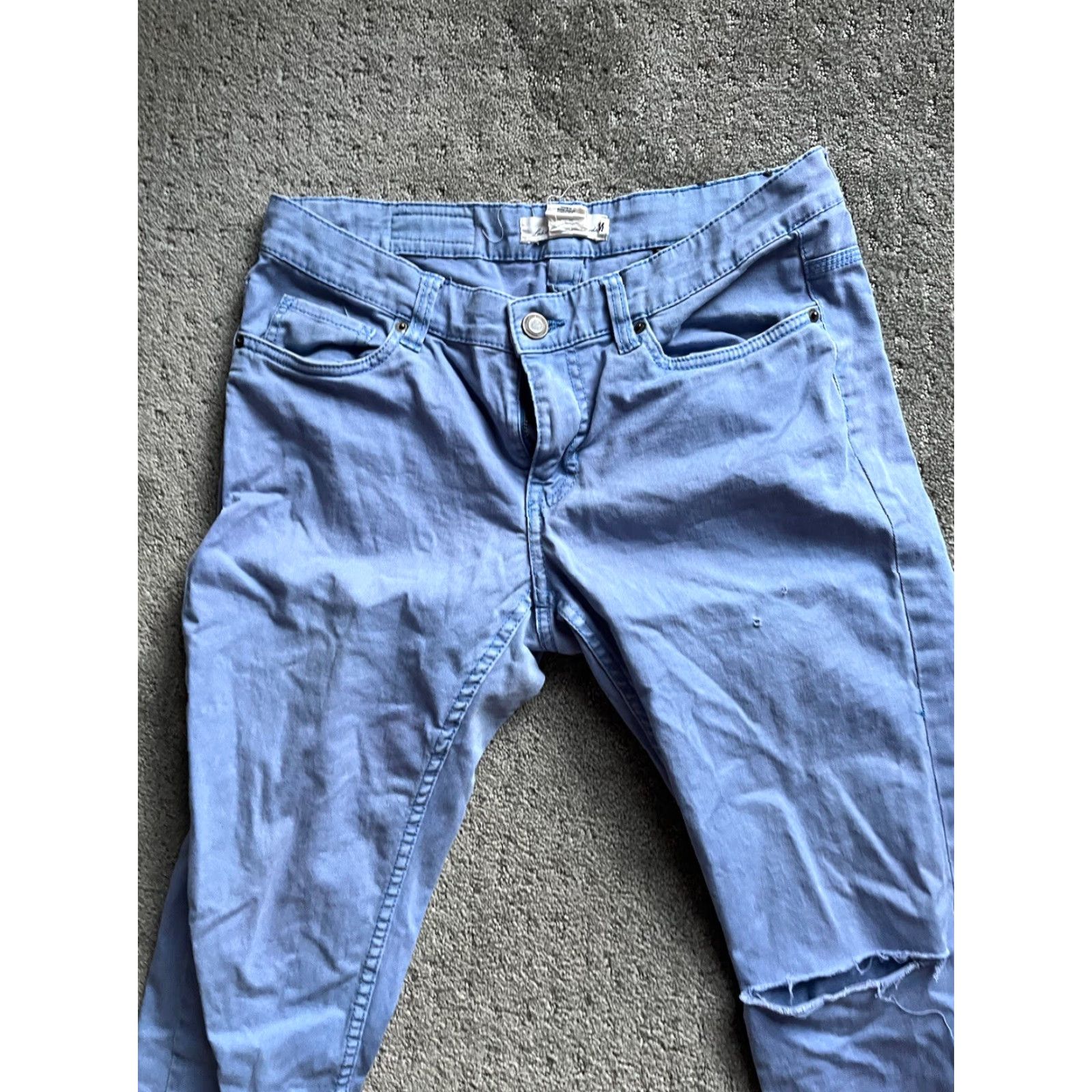 H&M H&M Dress Pants Women 8 Blue Flat Front Slim Ankle Zip Business Casual Trousers Regular Fit Size 30" / US 8 / IT 44 - 4 Thumbnail
