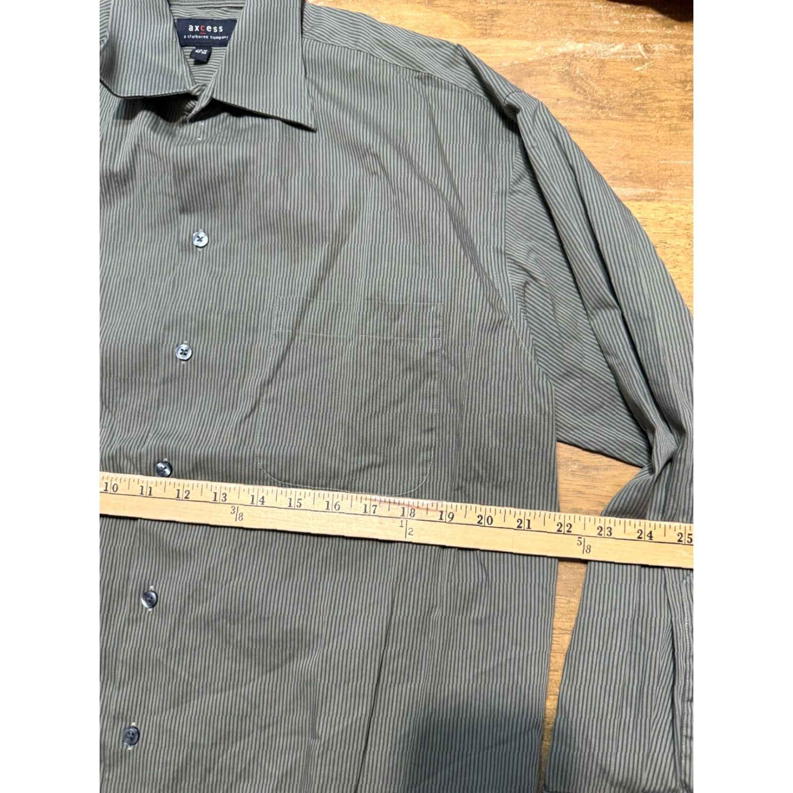 Vintage Axcess Shirt Men’s Size 15.5 32-33 Green Striped Long Sleeve Button Up Shirt Size US M / EU 48-50 / 2 - 6 Thumbnail
