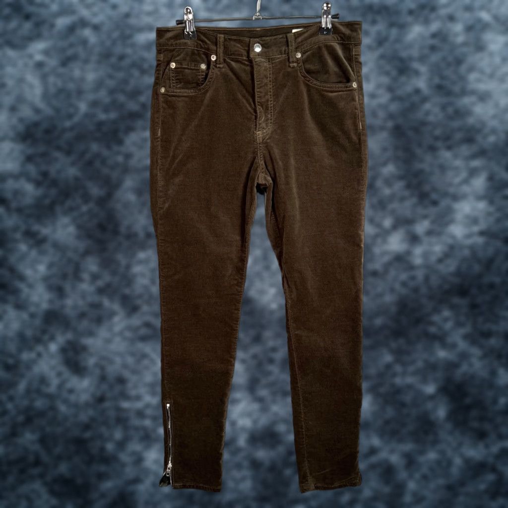 Rag & Bone Rag & Bone Pants 29 Brown 10-Inch Capri Skinny Corduroy Womens Size 29" - 1 Thumbnail