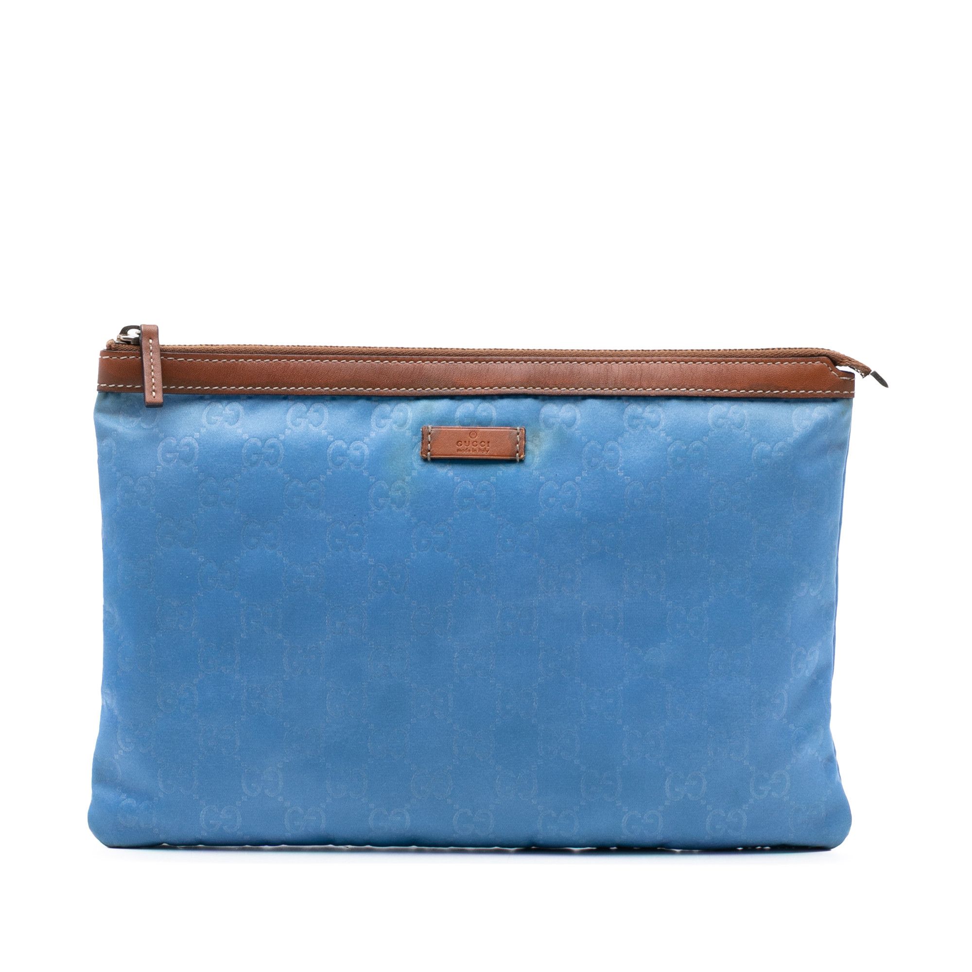Gucci GG Nylon Top Zip Clutch