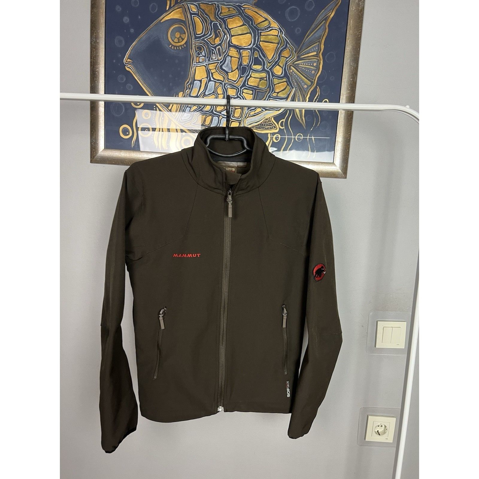 Mammut Mammut Softtech Men`s Khaki Green Softshell Jacket Size XS Size US XS / EU 42 / 0 - 7 Thumbnail