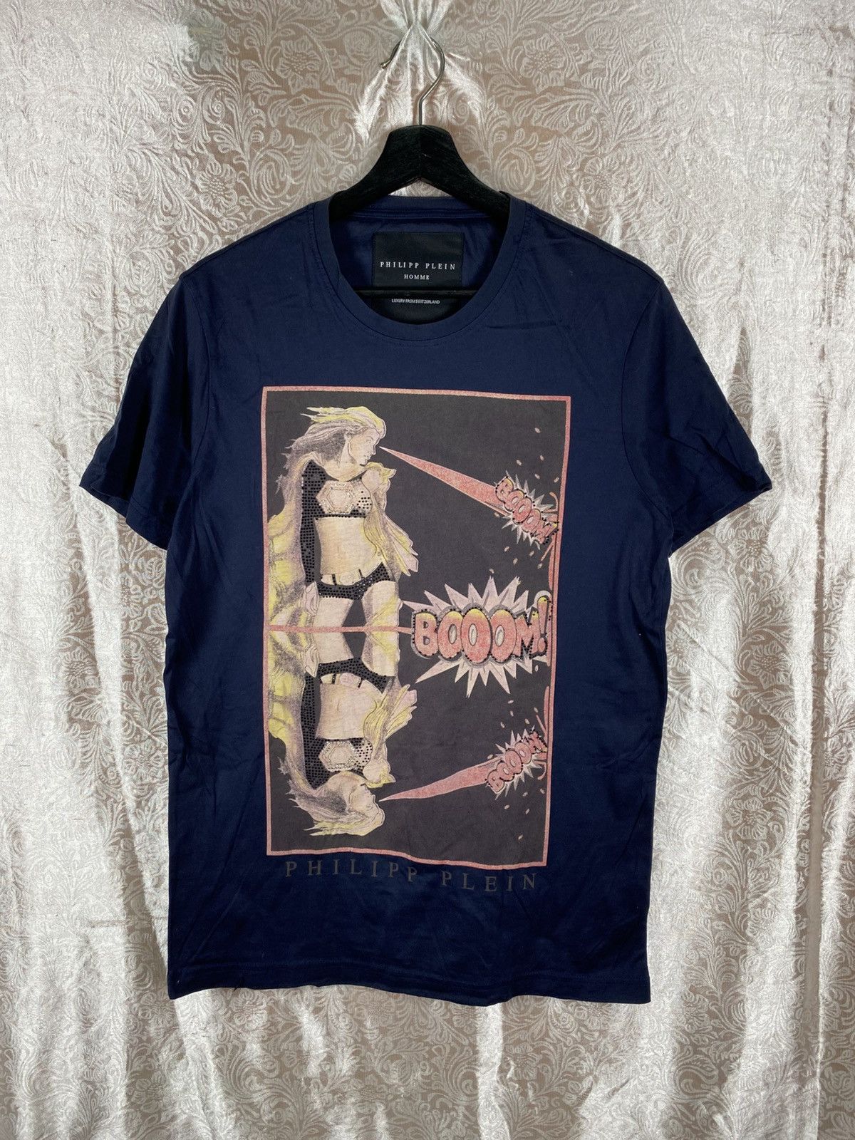 Philipp Plein Philipp Plein Homme Navy Graphic T-Shirt Comic “Boom” Print Size US S / EU 44-46 / 1 - 3 Thumbnail