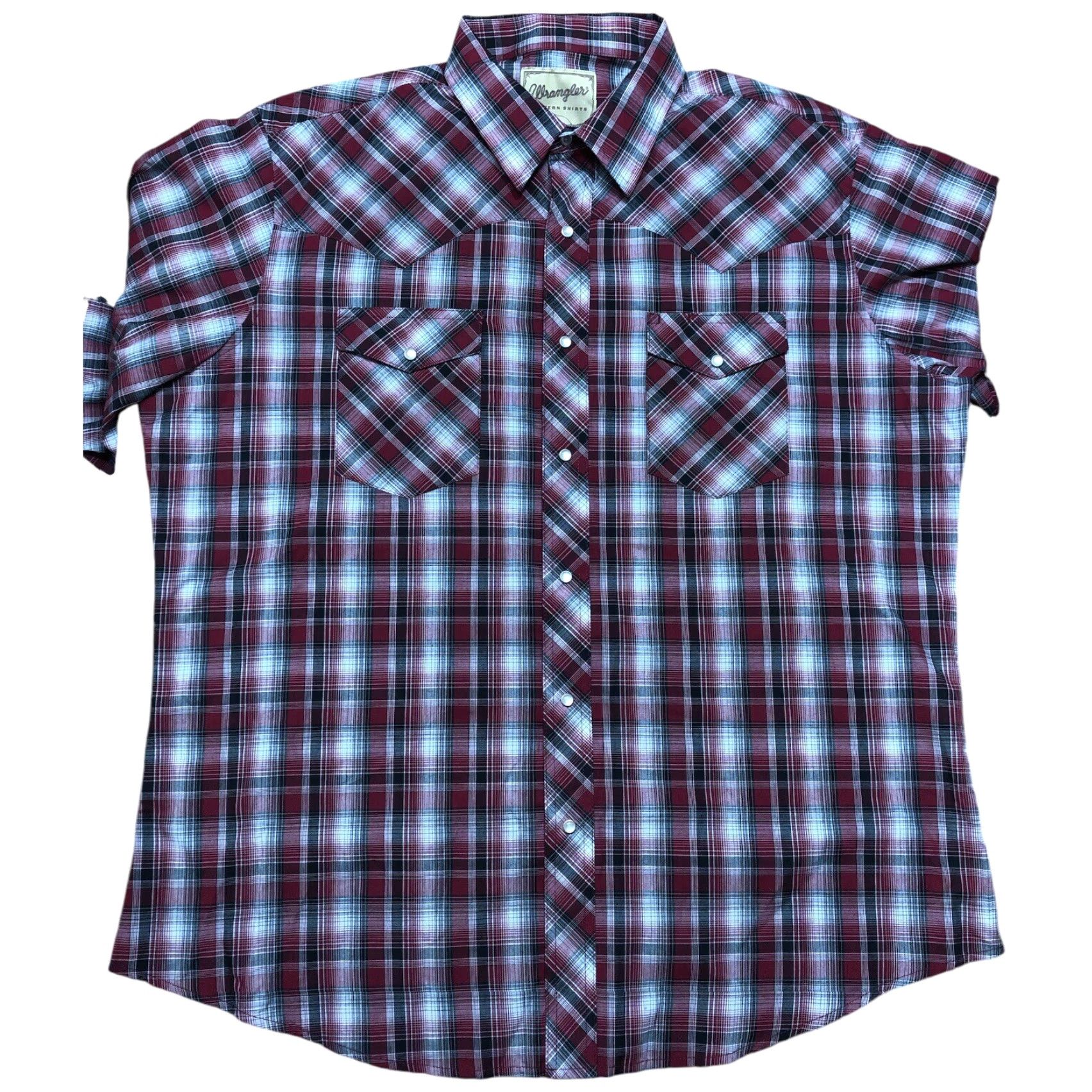Wrangler Wrangler Pearl Snap Plaid Shirt Mens XL Red Long Sleeve Western Cowboy Size US XL / EU 56 / 4 - 2 Thumbnail
