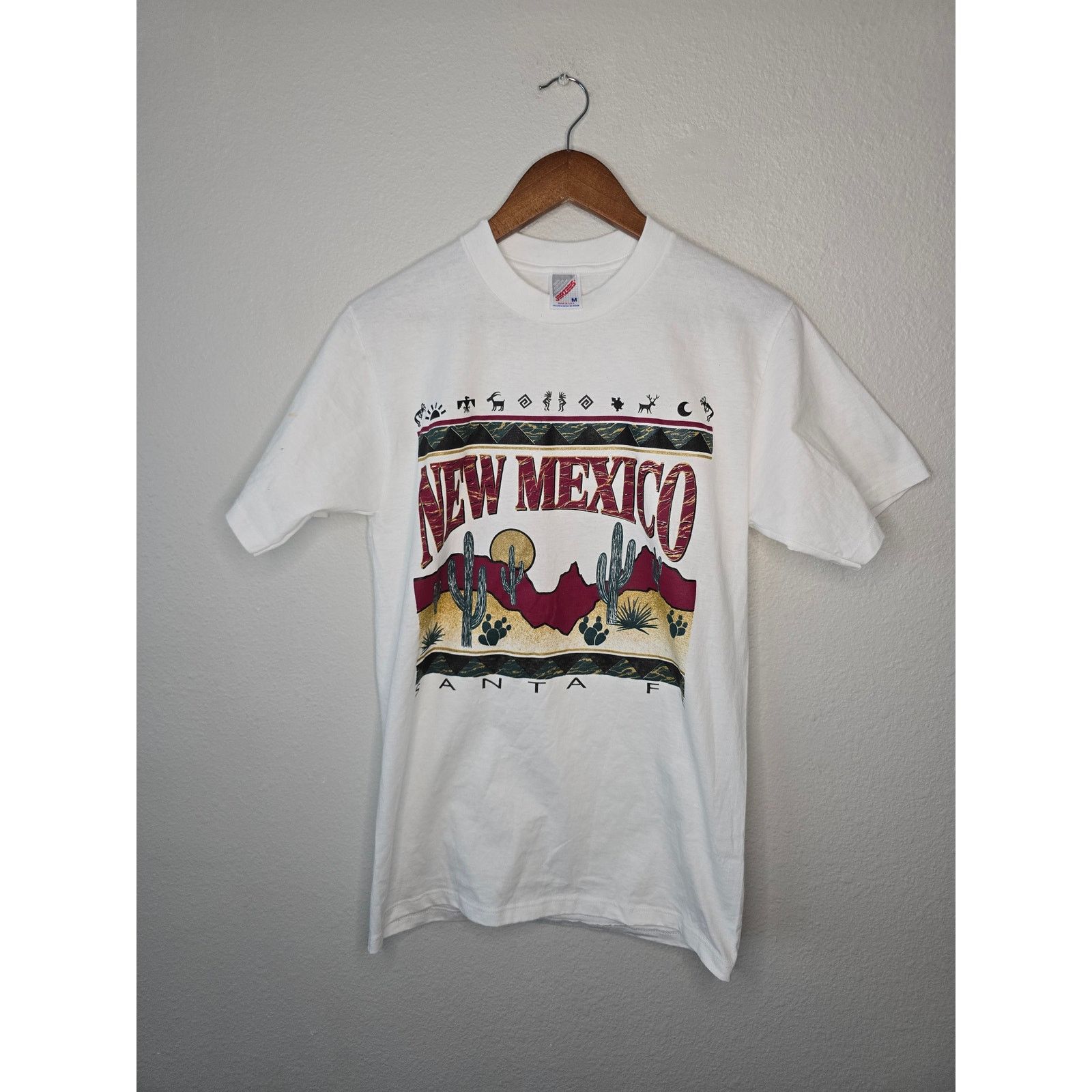 Jerzees × Vintage Vintage Test Print White New Mexico Floral Door Country Tee Size US M / EU 48-50 / 2 - 1 Thumbnail