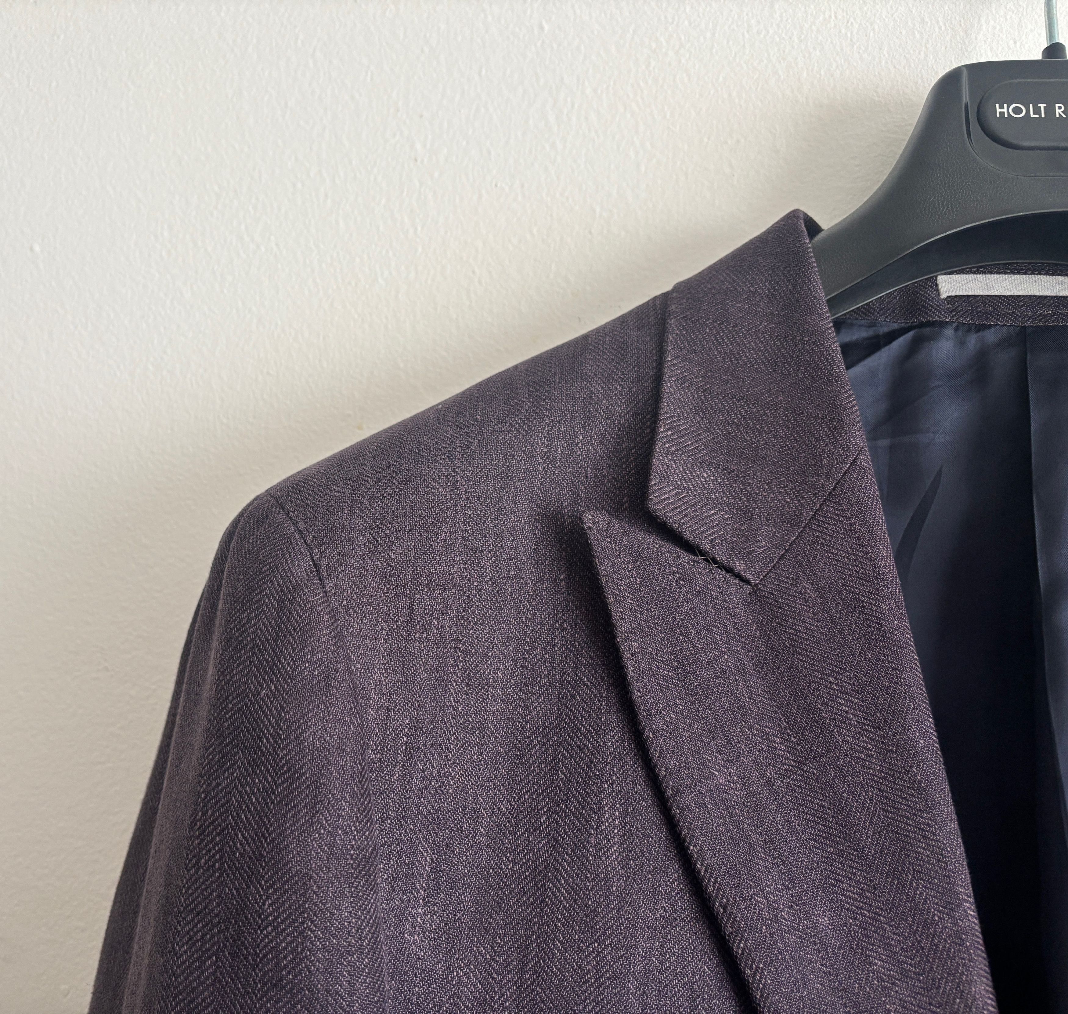 Brunello Cucinelli Unstructured Dark Plum/ Wine Wool Silk Linen Sport Coat 48 Size 48R - 4 Thumbnail