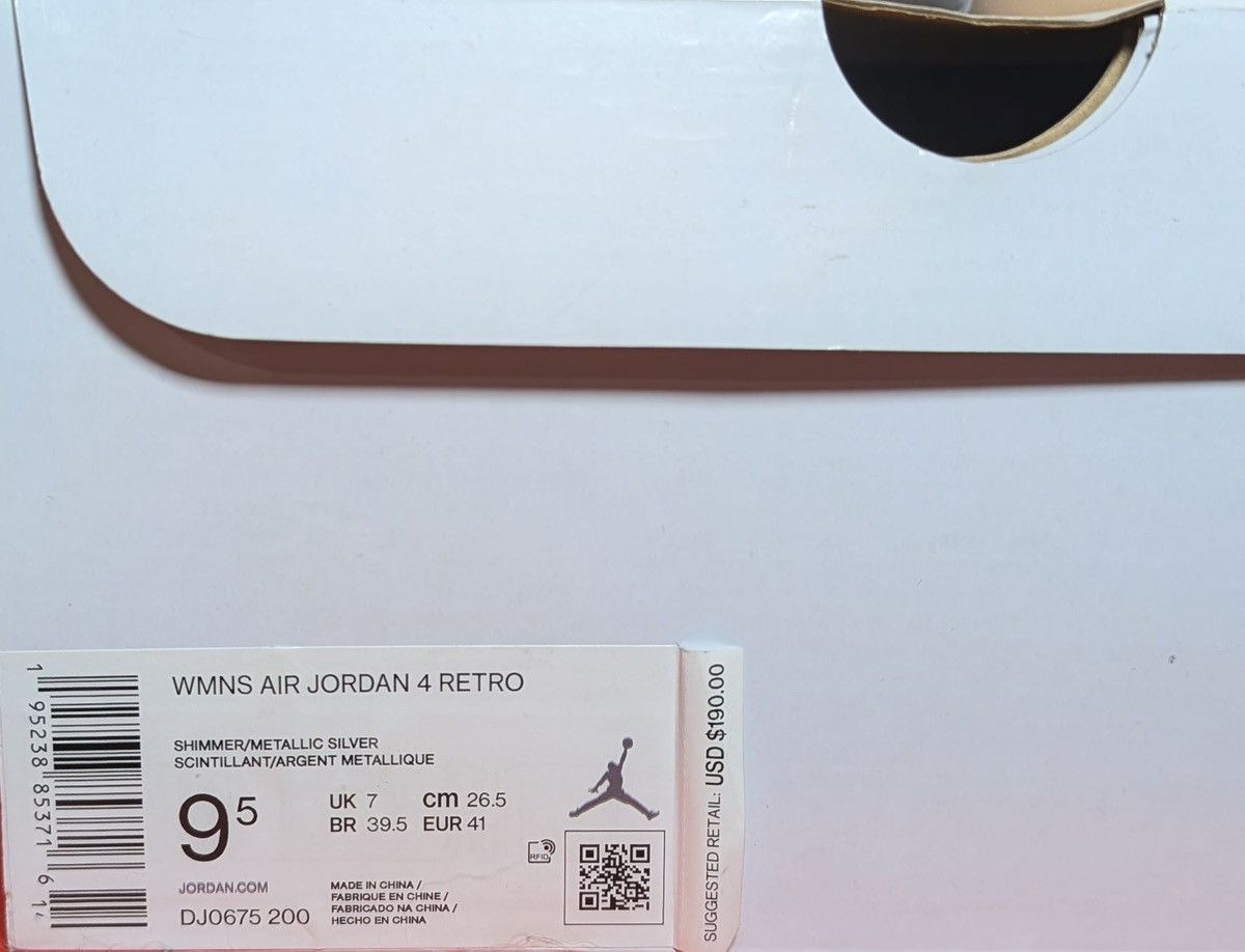 Jordan Brand Size 9.5W/8M - Air Jordan 4 Retro Shimmer W Size US 9.5 / IT 39.5 - 7 Thumbnail