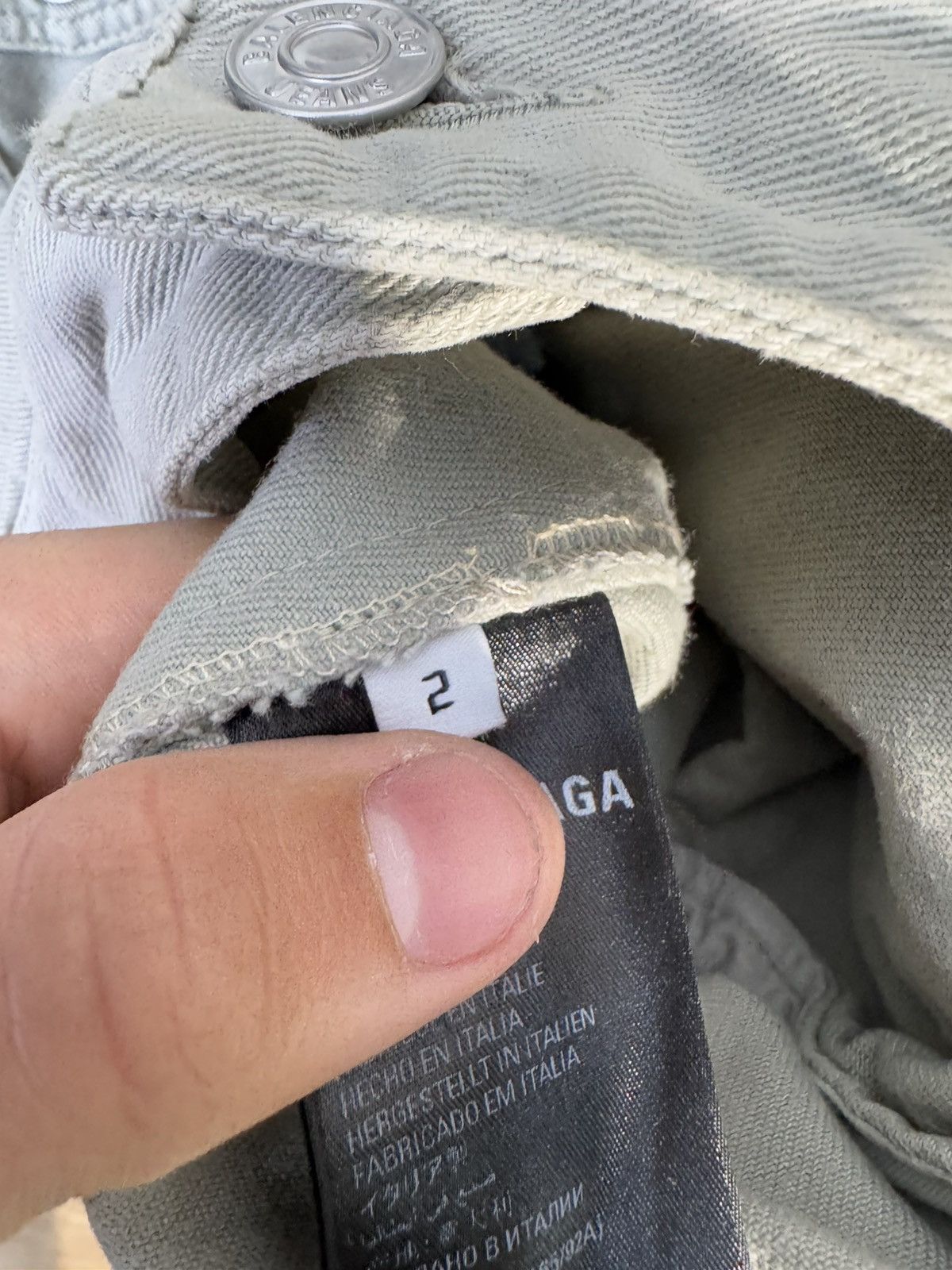 Balenciaga Balenciaga denim jacket light green / grey Size US XL / EU 56 / 4 - 10 Thumbnail