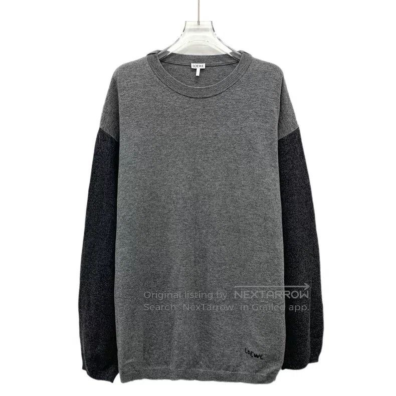 Loewe Loewe Color-blocked logo letter wool crew-neck long-sleeve Size US L / EU 52-54 / 3 - 1 Thumbnail