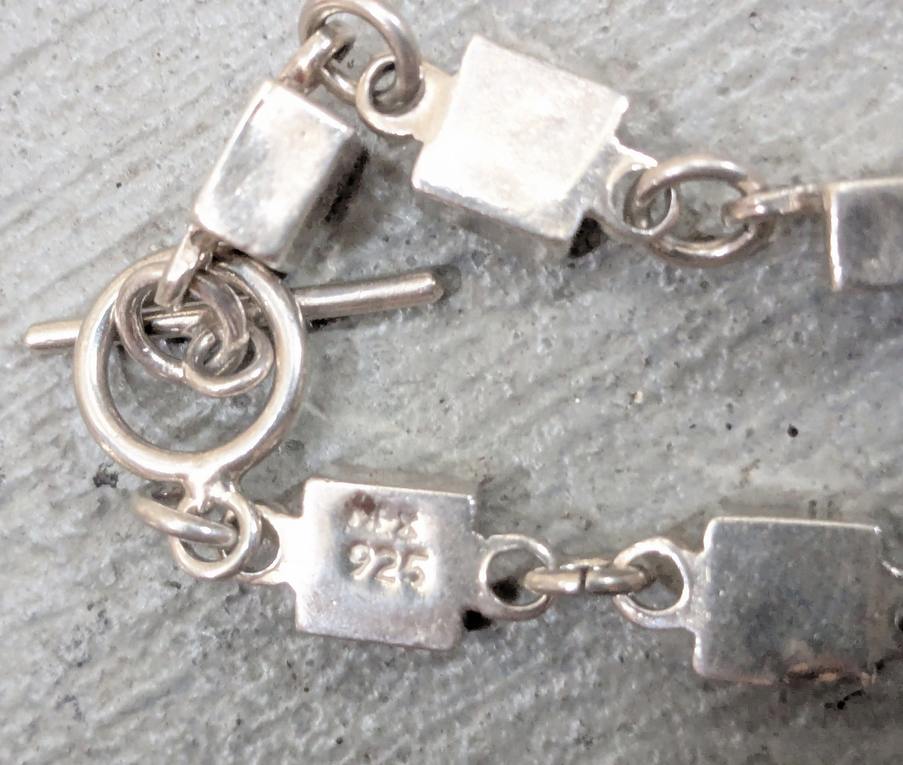 Other Vintage Sterling Silver Bracelet Square Chain Link Taxco Size ONE SIZE - 7 Thumbnail