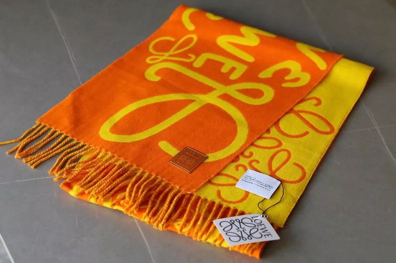 Loewe LOEWE Cashmere wool mixed fringed scarf Size ONE SIZE - 1 Thumbnail